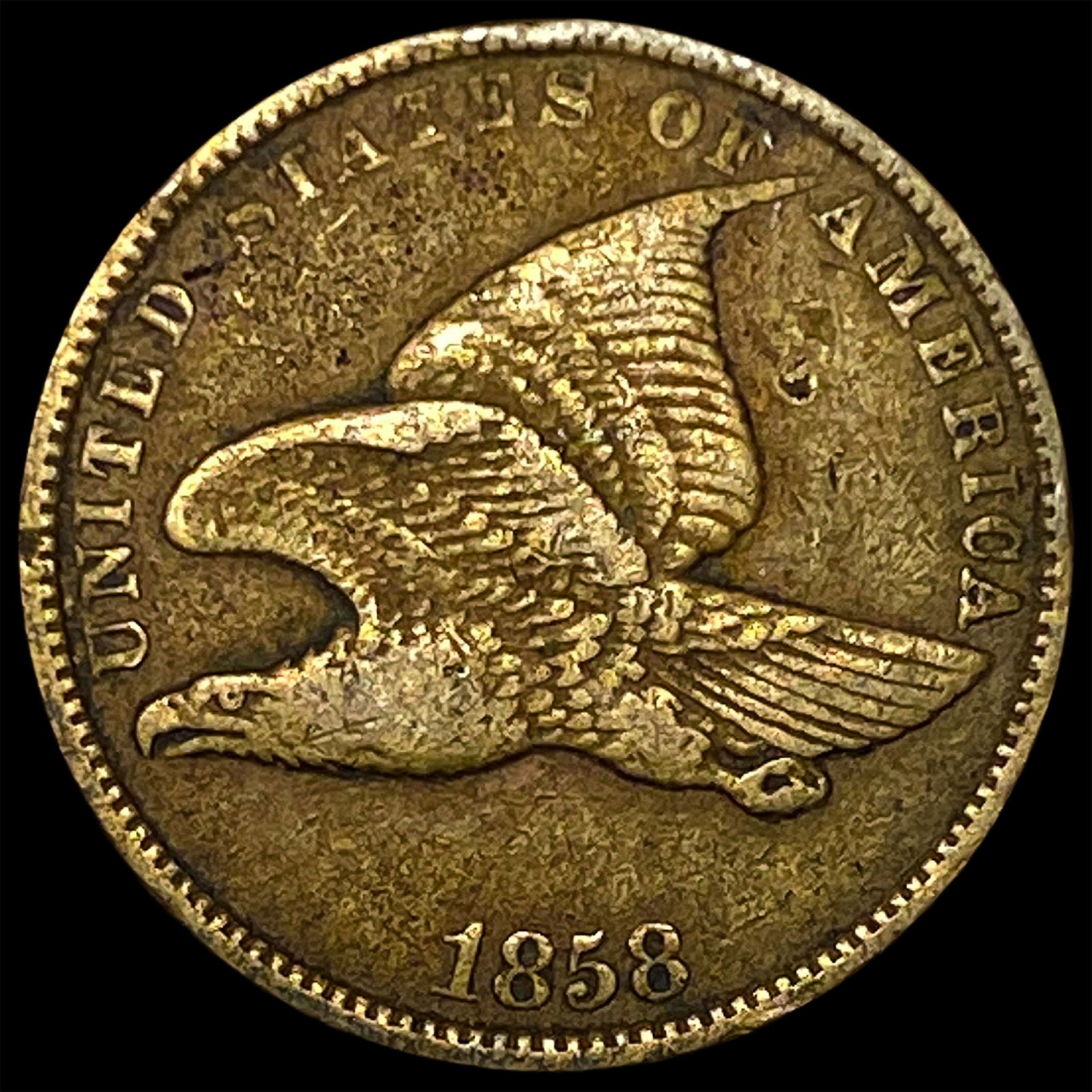 1858 Copper-Nickel Flying Eagle Cent LIGHTLY CIRCULATED: 1858 Copper-Nickel Flying Eagle Cent LIGHTLY CIRCULATED