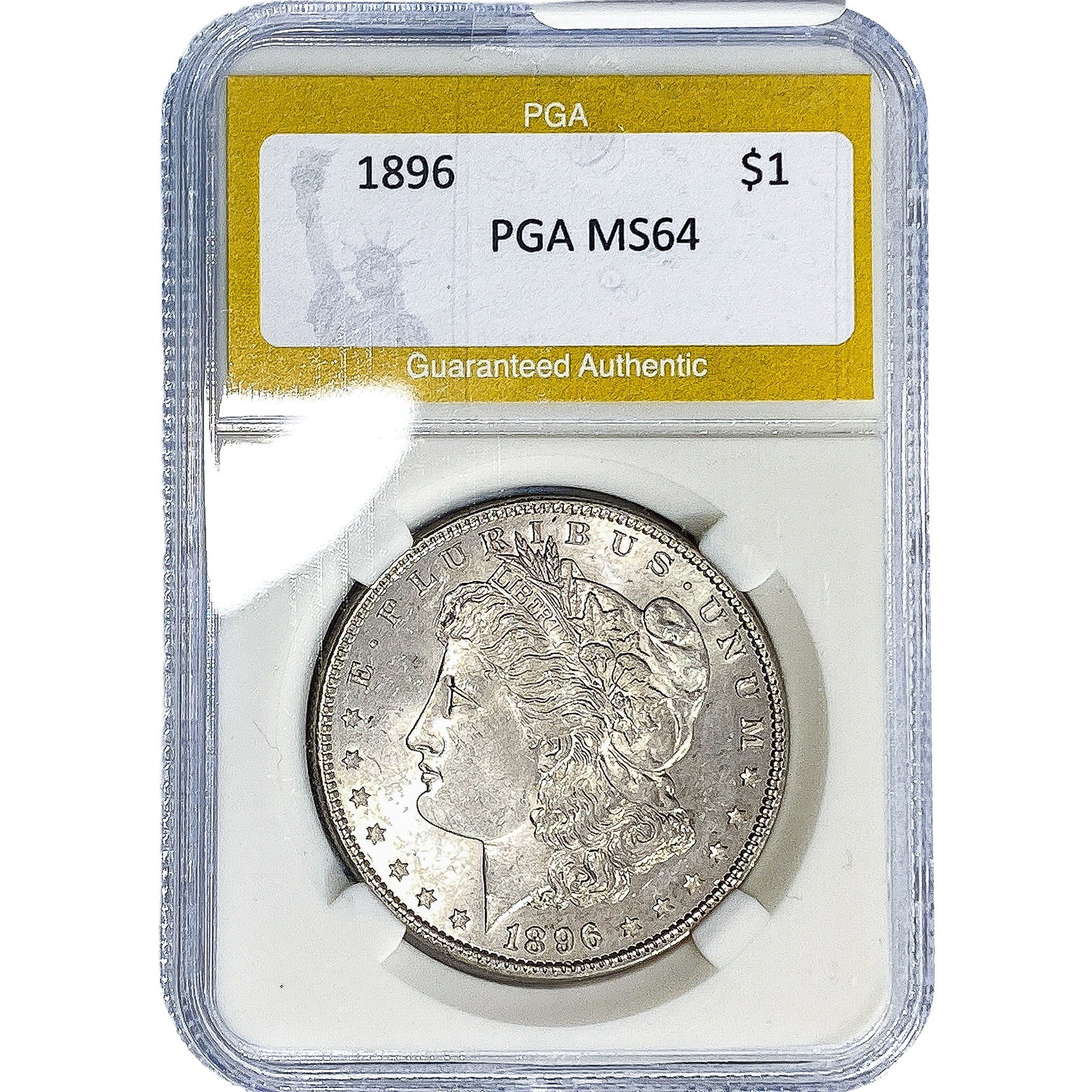 1896 Morgan Silver Dollar PGA MS64: 1896 Morgan Silver Dollar PGA MS64