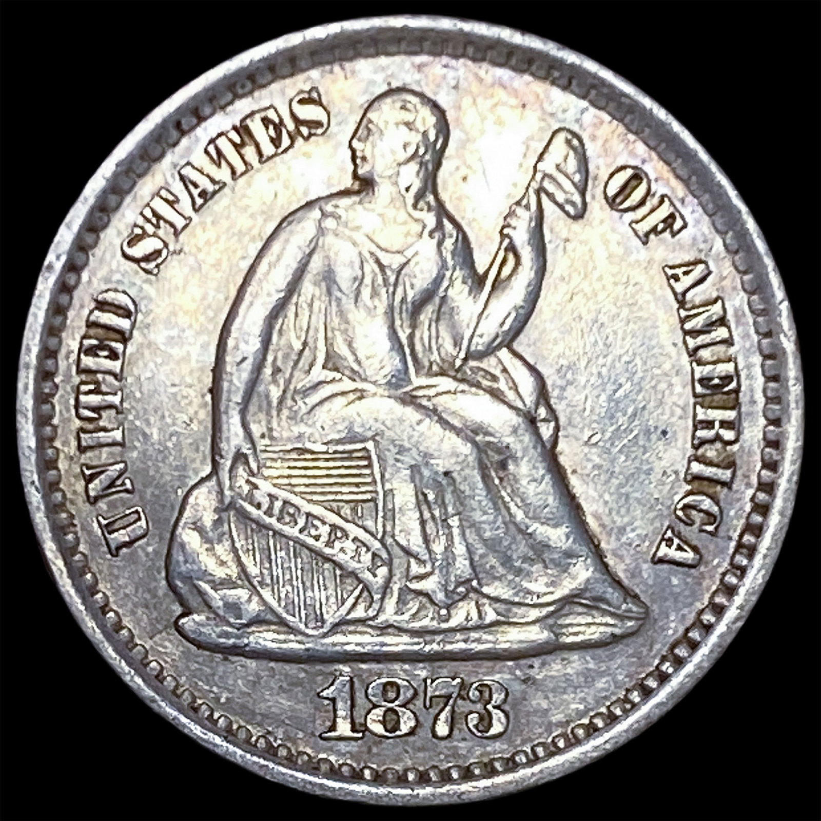 1873 Silver Half Dime CLOSELY UNCIRCULATED: 1873 Silver Half Dime CLOSELY UNCIRCULATED