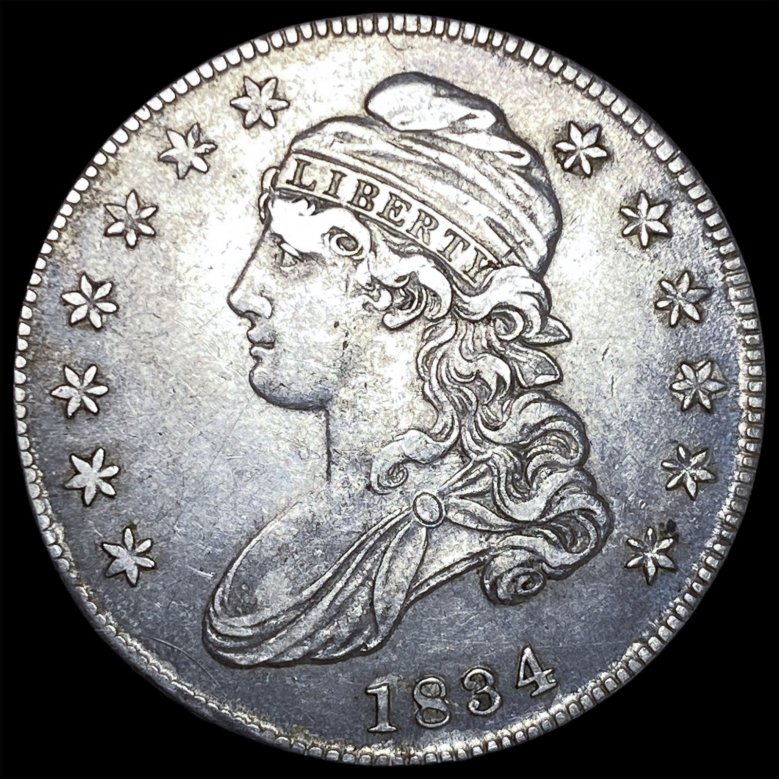 1834 Capped Bust Half Dollar NEARLY UNCIRCULATED: 1834 Capped Bust Half Dollar NEARLY UNCIRCULATED