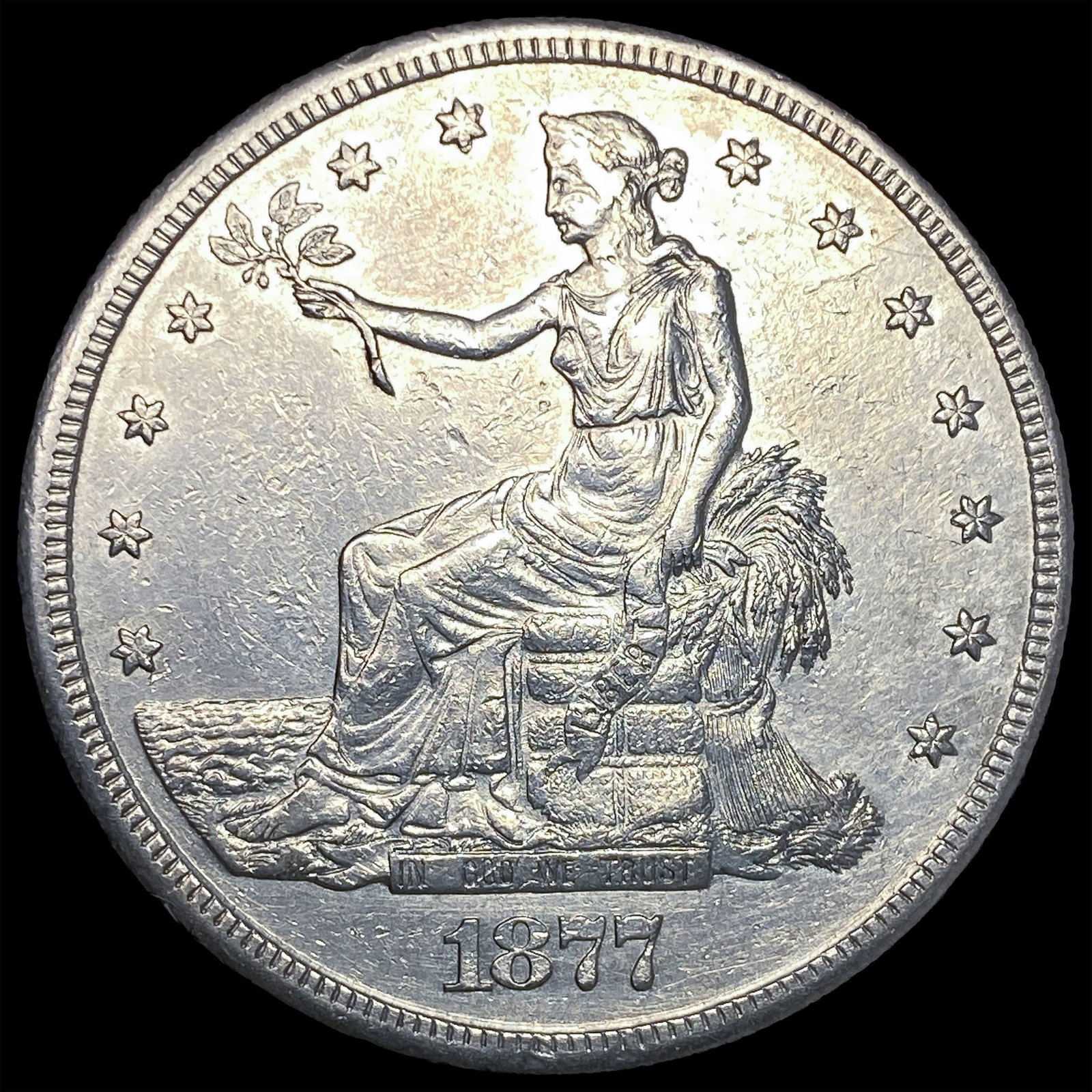 1877-S Silver Trade Dollar CLOSELY UNCIRCULATED: 1877-S Silver Trade Dollar CLOSELY UNCIRCULATED