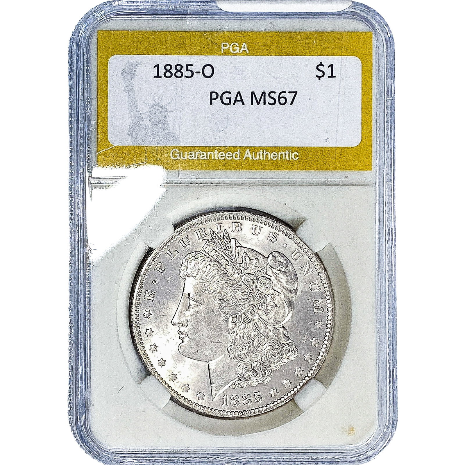 1885-O Morgan Silver Dollar PGA MS67: 1885-O Morgan Silver Dollar PGA MS67