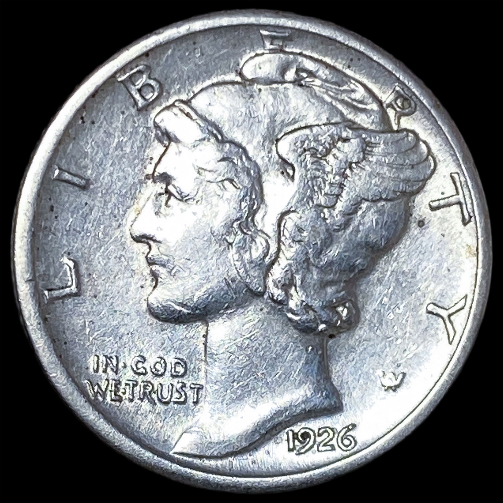 1926-D Silver Mercury Dime CLOSELY UNCIRCULATED: 1926-D Silver Mercury Dime CLOSELY UNCIRCULATED