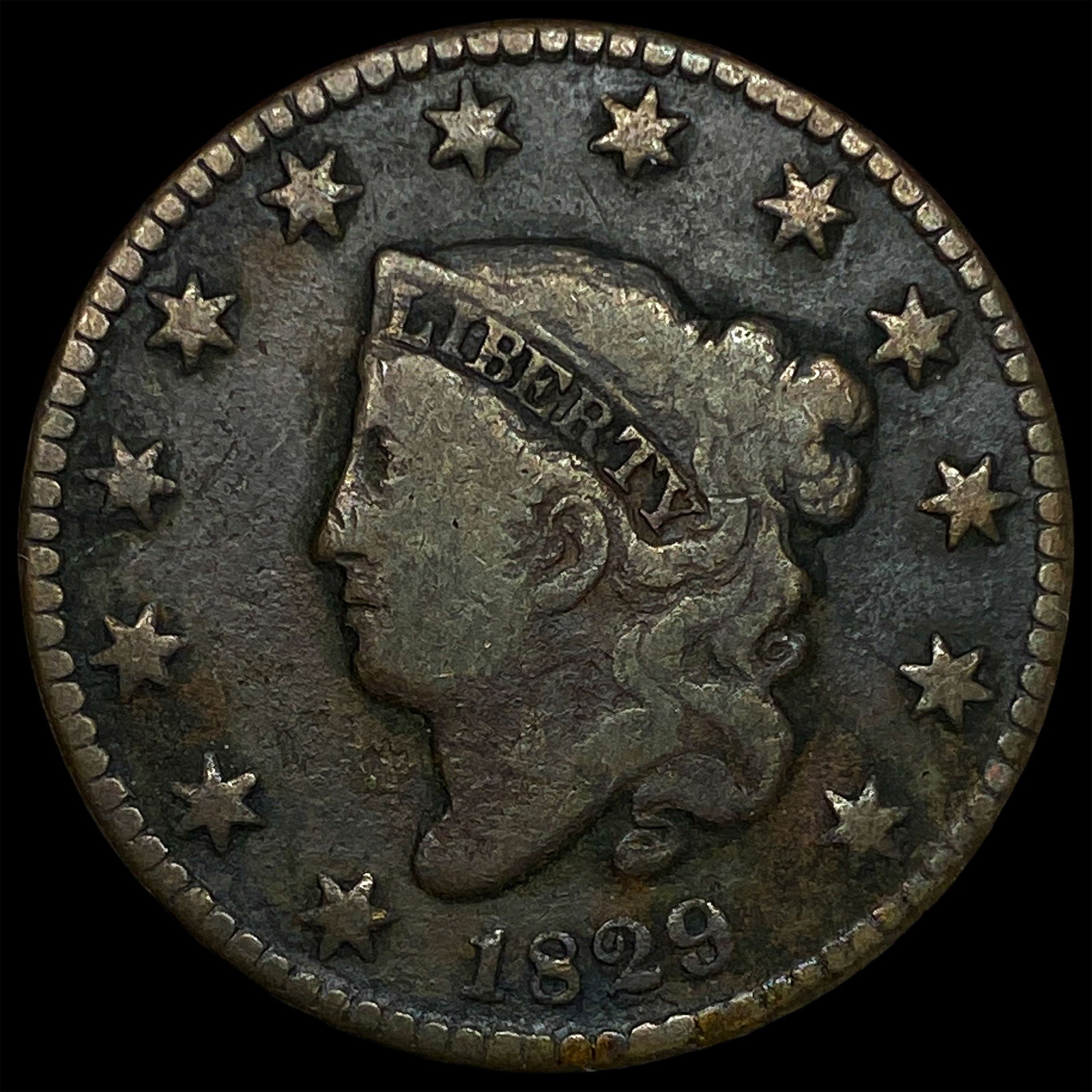 1829 Coronet Head Large Cent LIGHTLY CIRCULATED: 1829 Coronet Head Large Cent LIGHTLY CIRCULATED