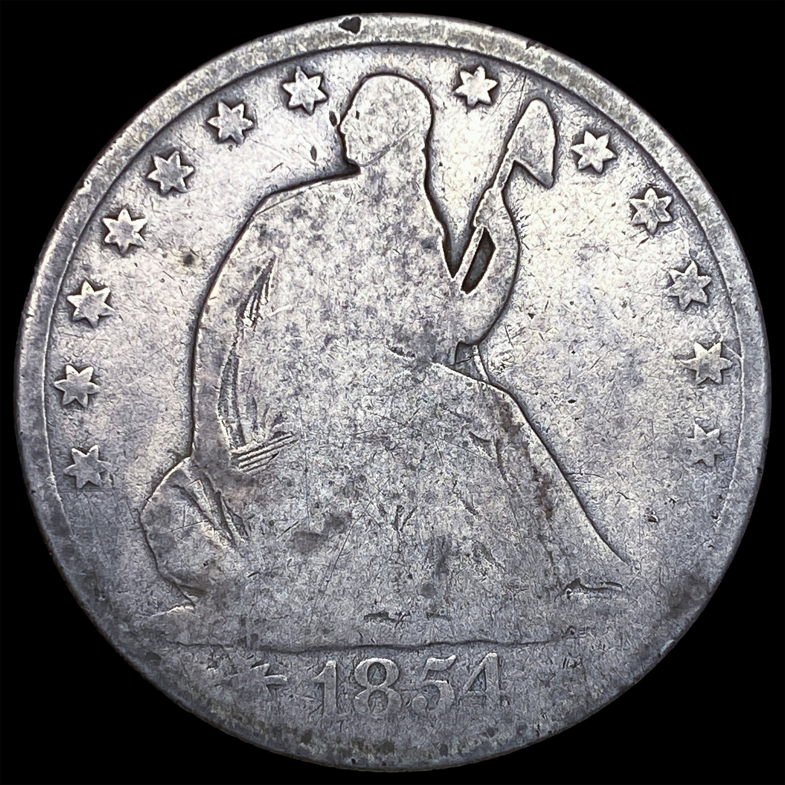 1854-O Silver Half Dollar NICELY CIRCULATED: 1854-O Silver Half Dollar NICELY CIRCULATED