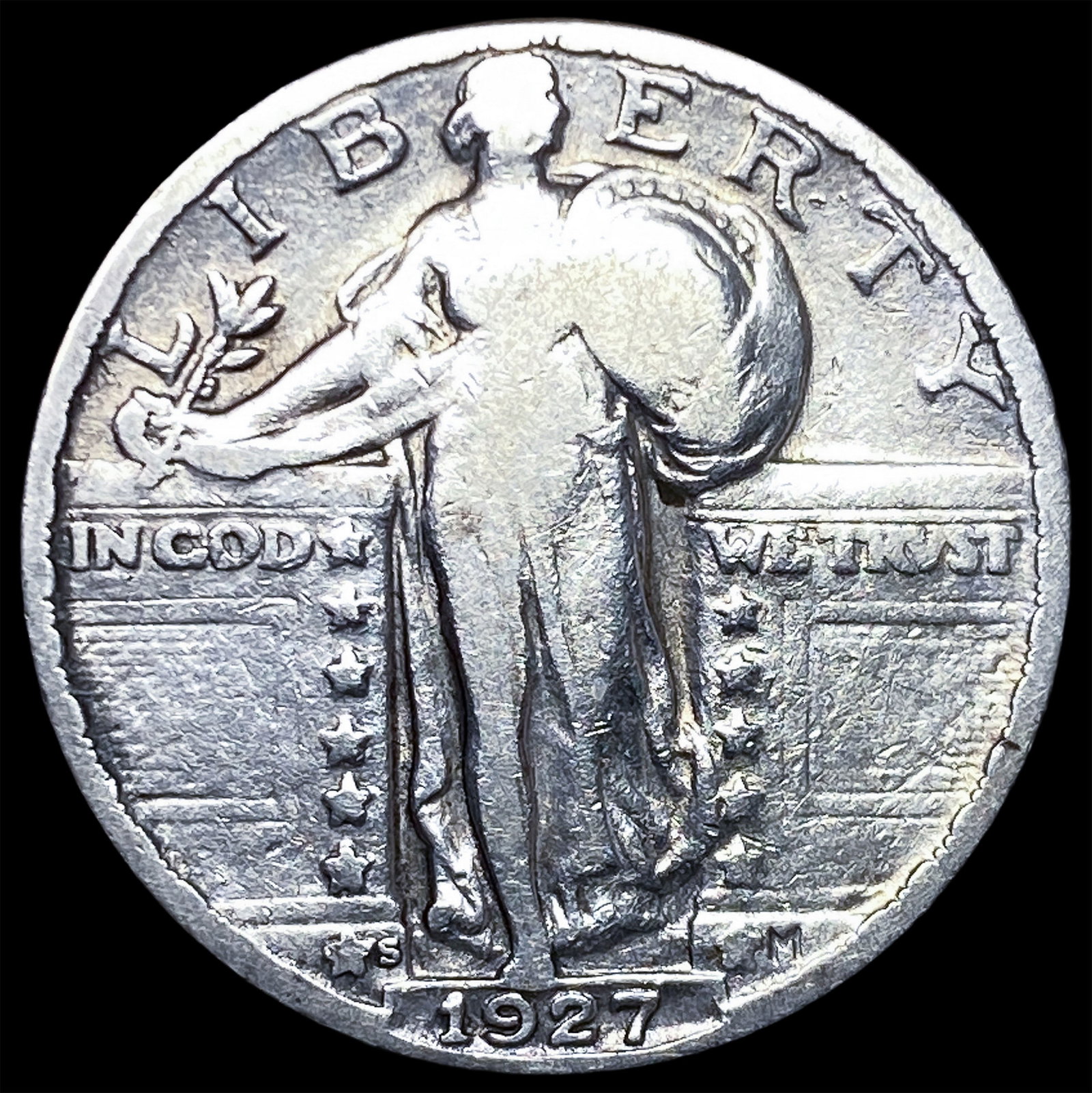 1927 Standing Liberty Silver Quarter LIGHTLY CIRCULATED: 1927 Standing Liberty Silver Quarter LIGHTLY CIRCULATED
