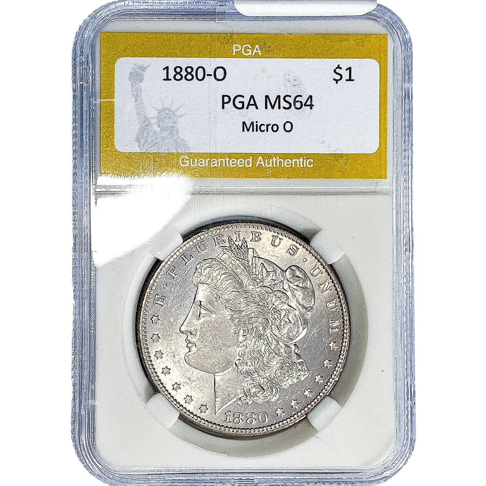 1880-O Morgan Silver Dollar PGA MS64: 1880-O Morgan Silver Dollar PGA MS64