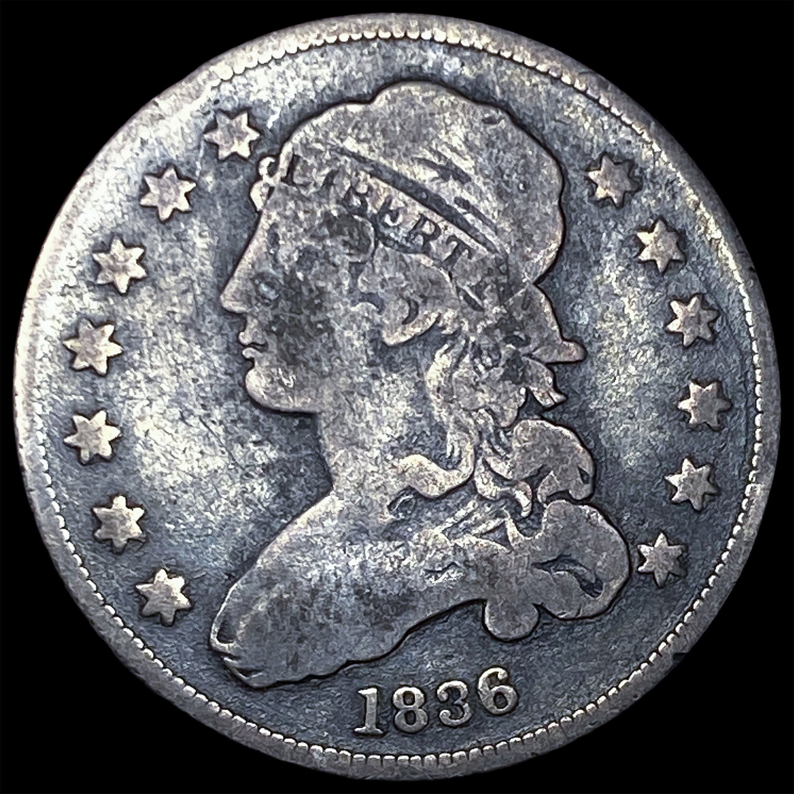 1836 Capped Bust Quarter NICELY CIRCULATED: 1836 Capped Bust Quarter NICELY CIRCULATED
