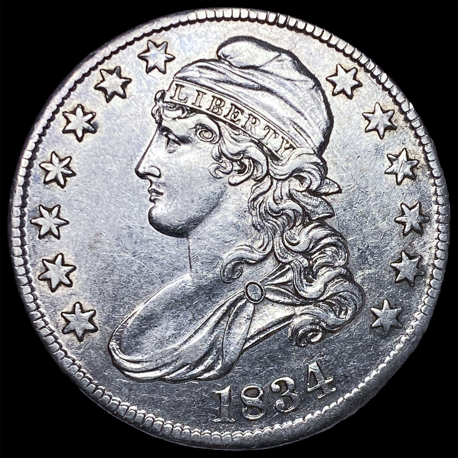 1834 Capped Bust Half Dollar CLOSELY UNCIRCULATED: 1834 Capped Bust Half Dollar CLOSELY UNCIRCULATED