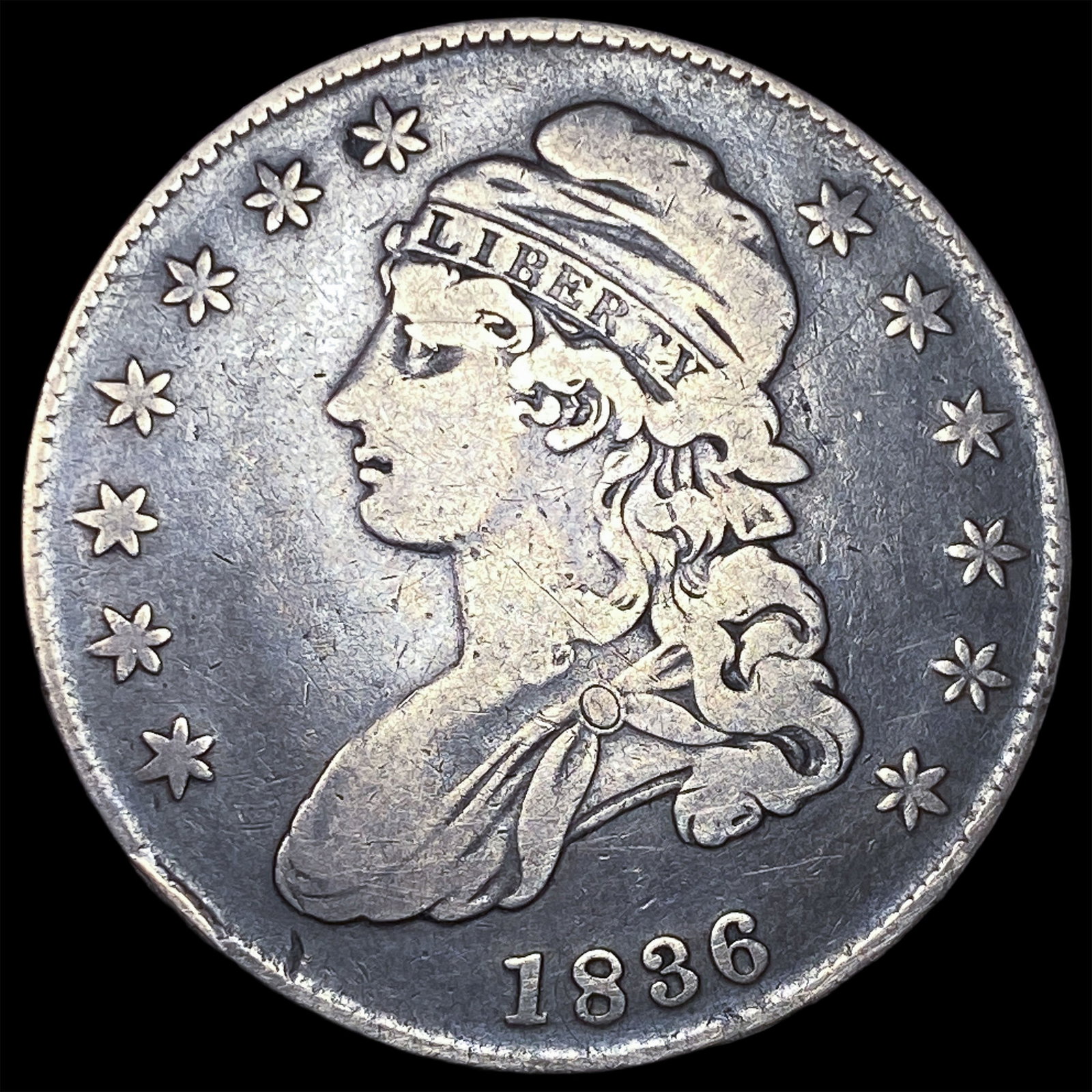 1836 Capped Bust Half Dollar LIGHTLY CIRCULATED: 1836 Capped Bust Half Dollar LIGHTLY CIRCULATED