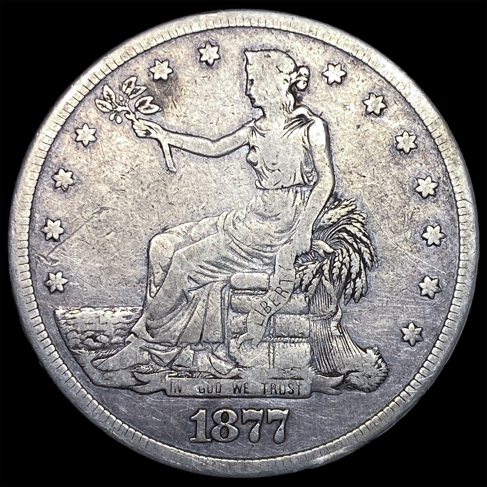 1877-S Silver Trade Dollar LIGHTLY CIRCULATED: 1877-S Silver Trade Dollar LIGHTLY CIRCULATED