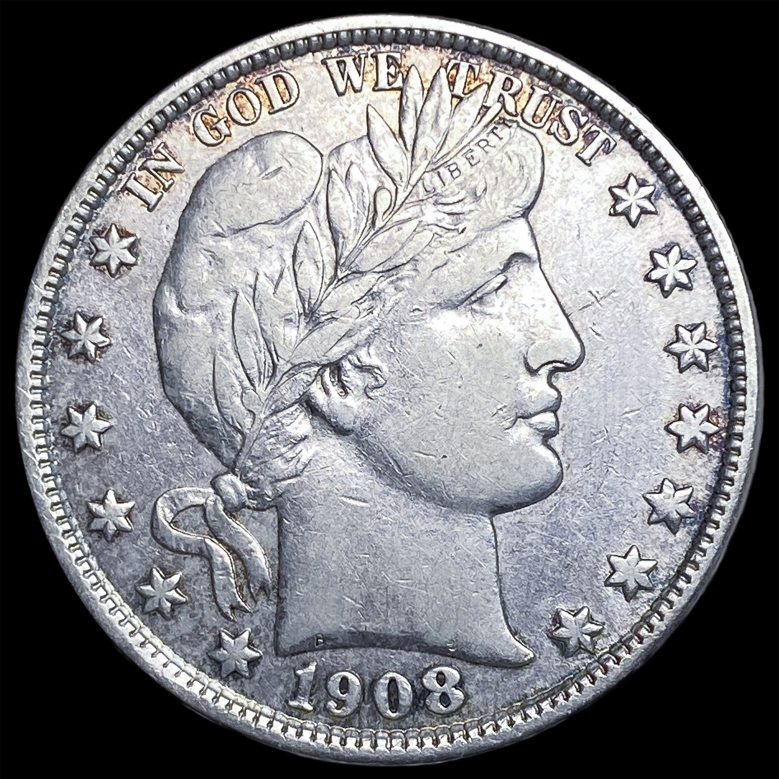 1908-D Silver Barber Half Dollar NEARLY UNCIRCULATED: 1908-D Silver Barber Half Dollar NEARLY UNCIRCULATED