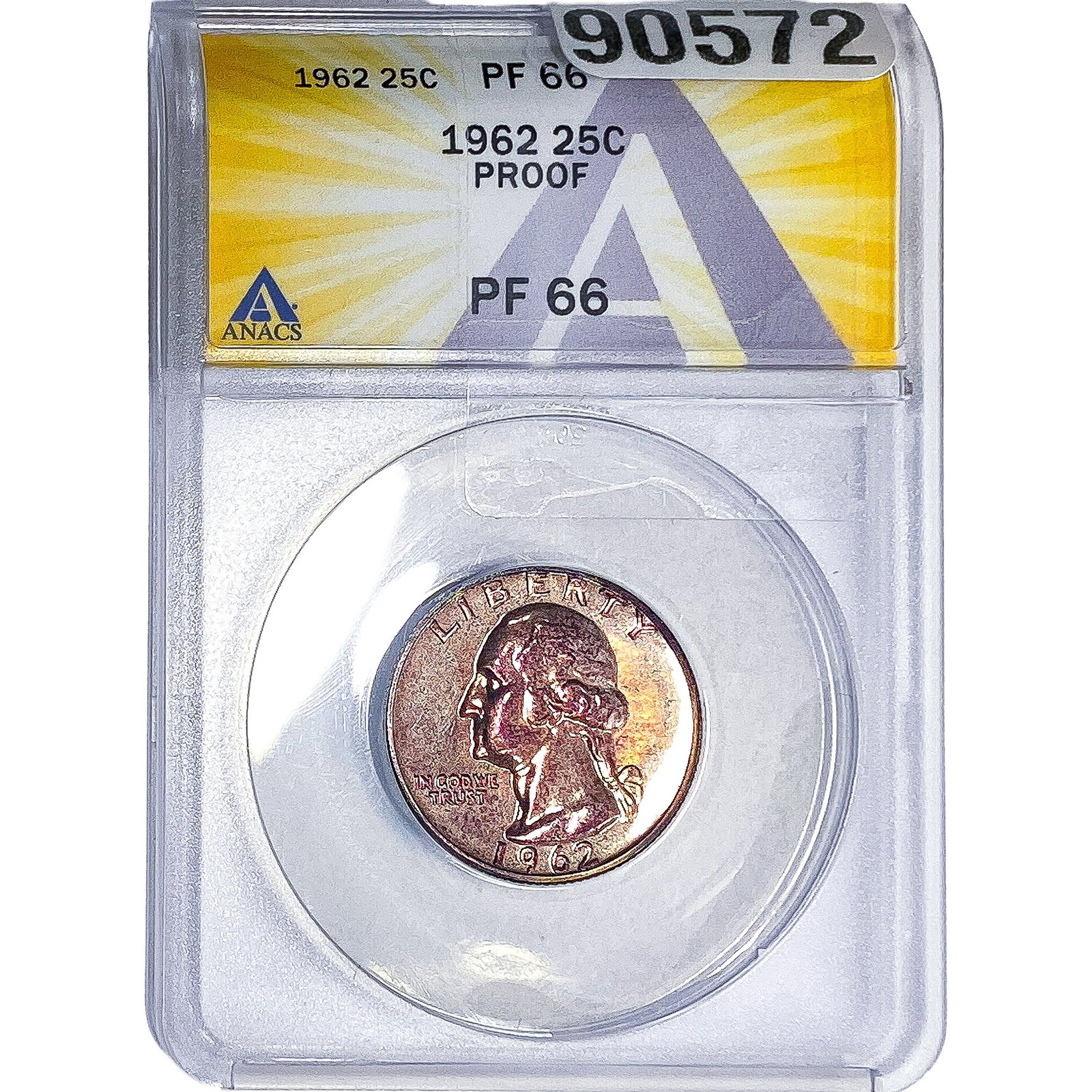 1962 Washington Silver Quarter ANACS PF66: 1962 Washington Silver Quarter ANACS PF66