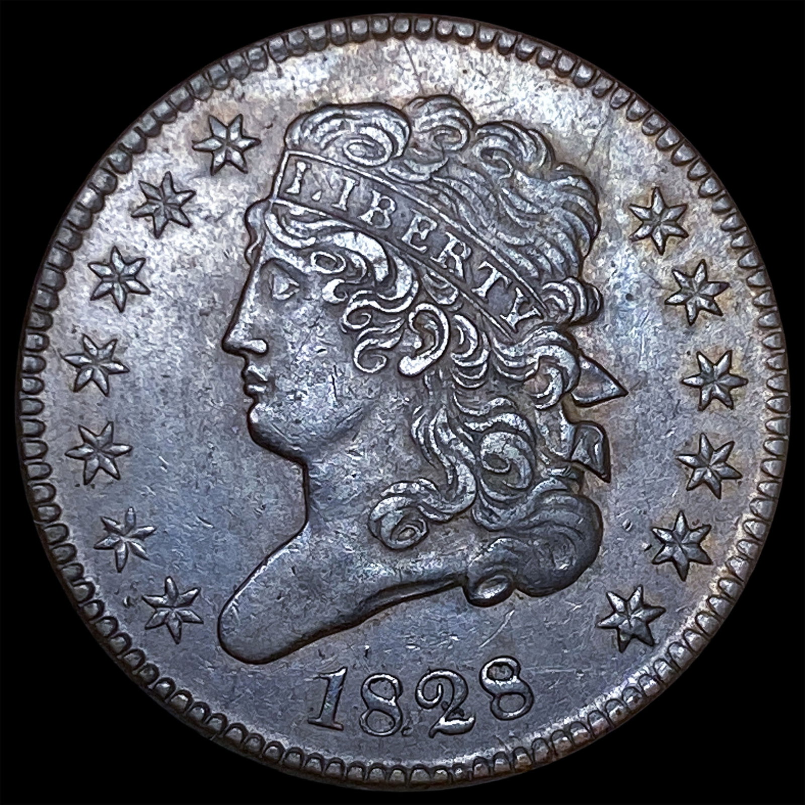 1828 Classic Head Half Cent CLOSELY UNCIRCULATED: 1828 Classic Head Half Cent CLOSELY UNCIRCULATED