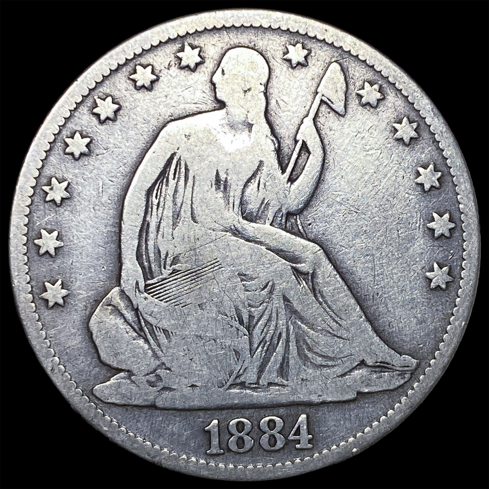 1884 Seated Liberty Half Dollar NICELY CIRCULATED: 1884 Seated Liberty Half Dollar NICELY CIRCULATED