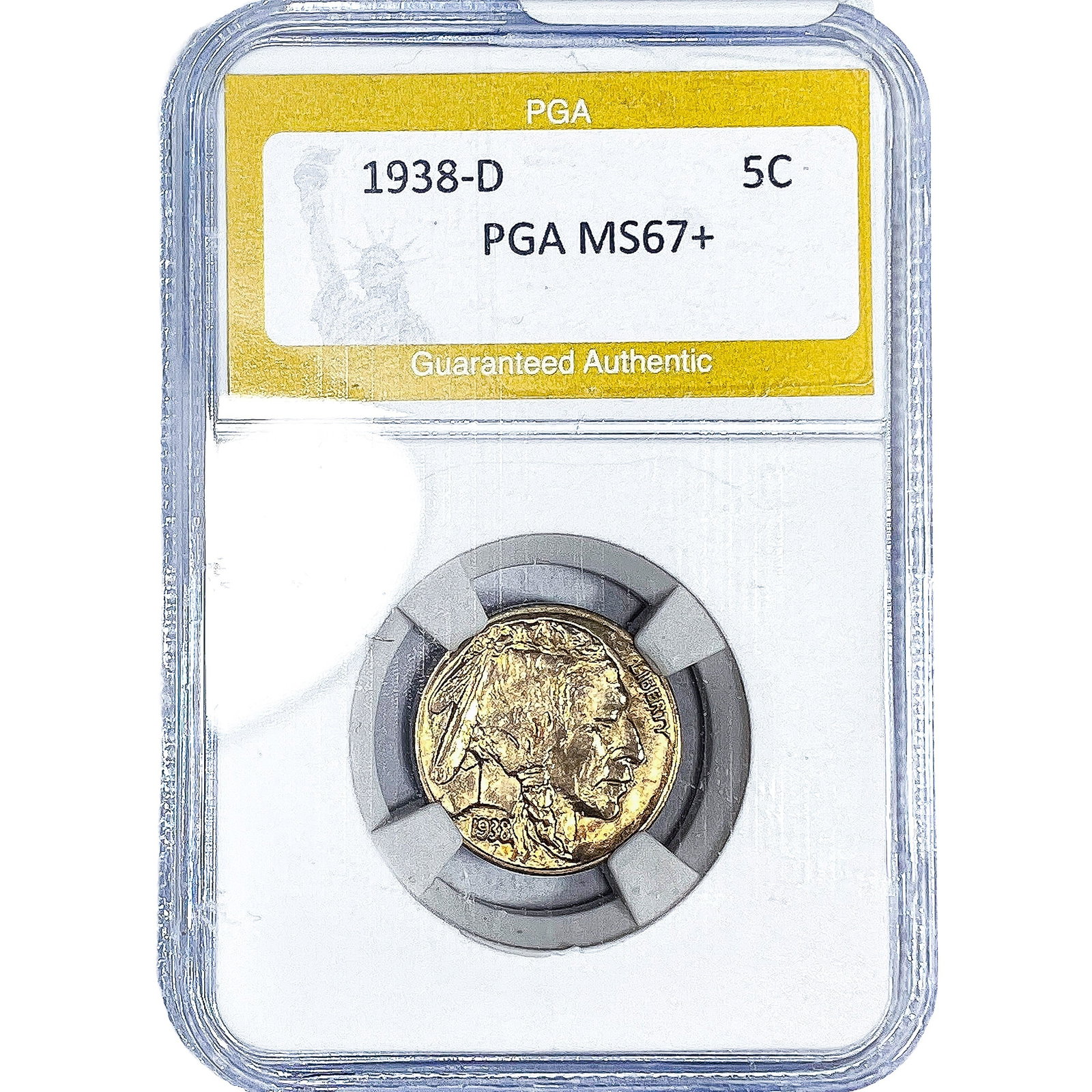 1938-D Buffalo Nickel PGA MS67+: 1938-D Buffalo Nickel PGA MS67+