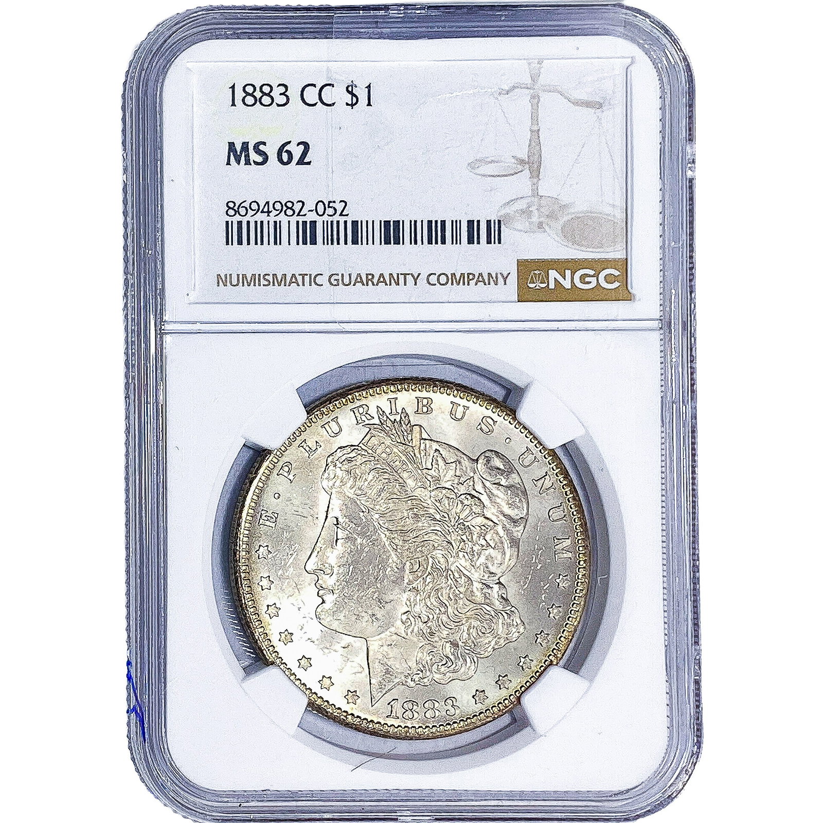 1883-CC Morgan Silver Dollar NGC MS62: 1883-CC Morgan Silver Dollar NGC MS62