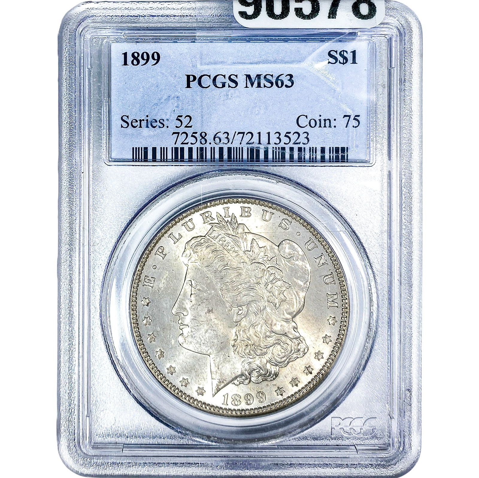 1899 Morgan Silver Dollar PCGS MS63: 1899 Morgan Silver Dollar PCGS MS63