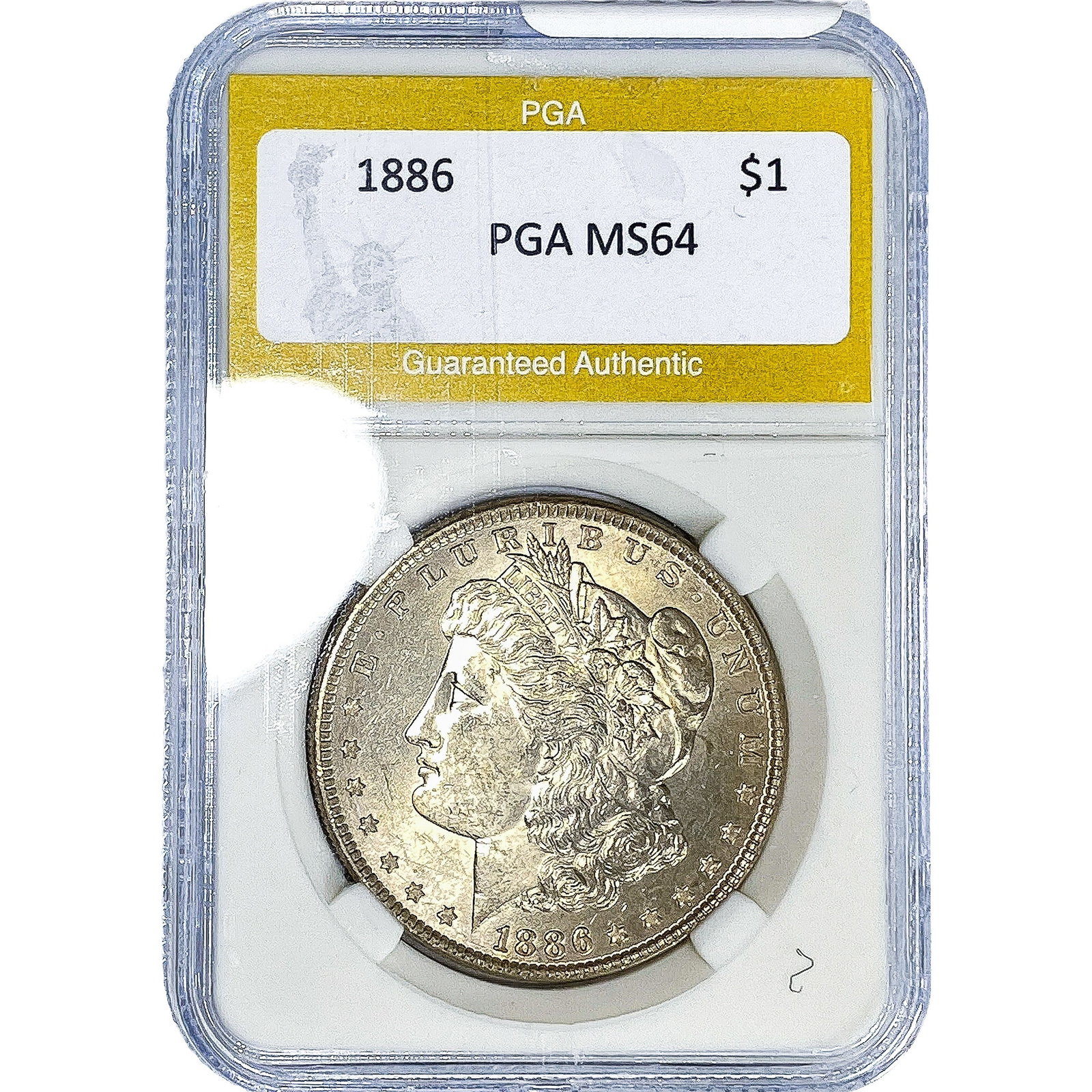 1886 Morgan Silver Dollar PGA MS64: 1886 Morgan Silver Dollar PGA MS64