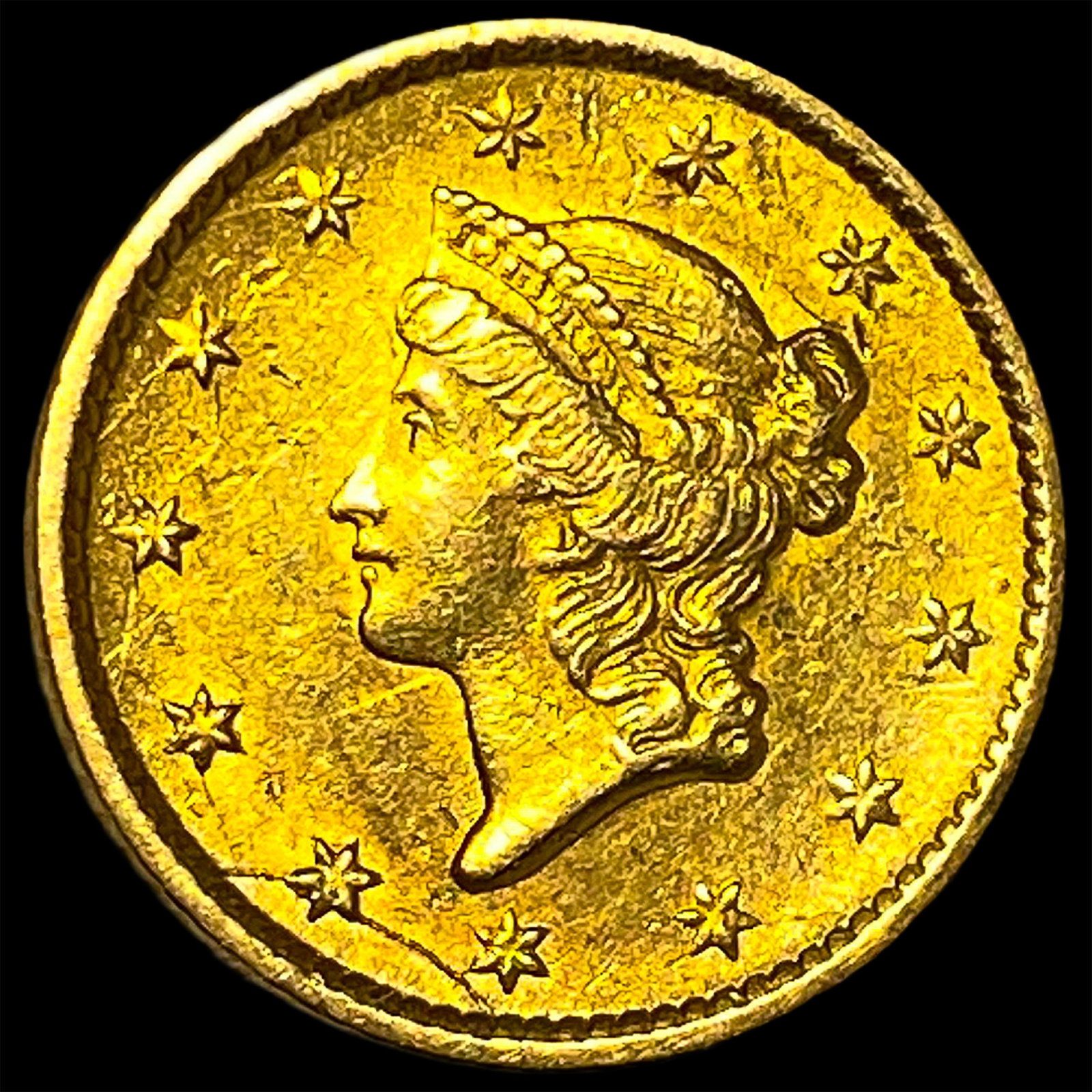 1853 $1 Gold Dollar Type 1 CLOSELY UNCIRCULATED: 1853 $1 Gold Dollar Type 1 CLOSELY UNCIRCULATED