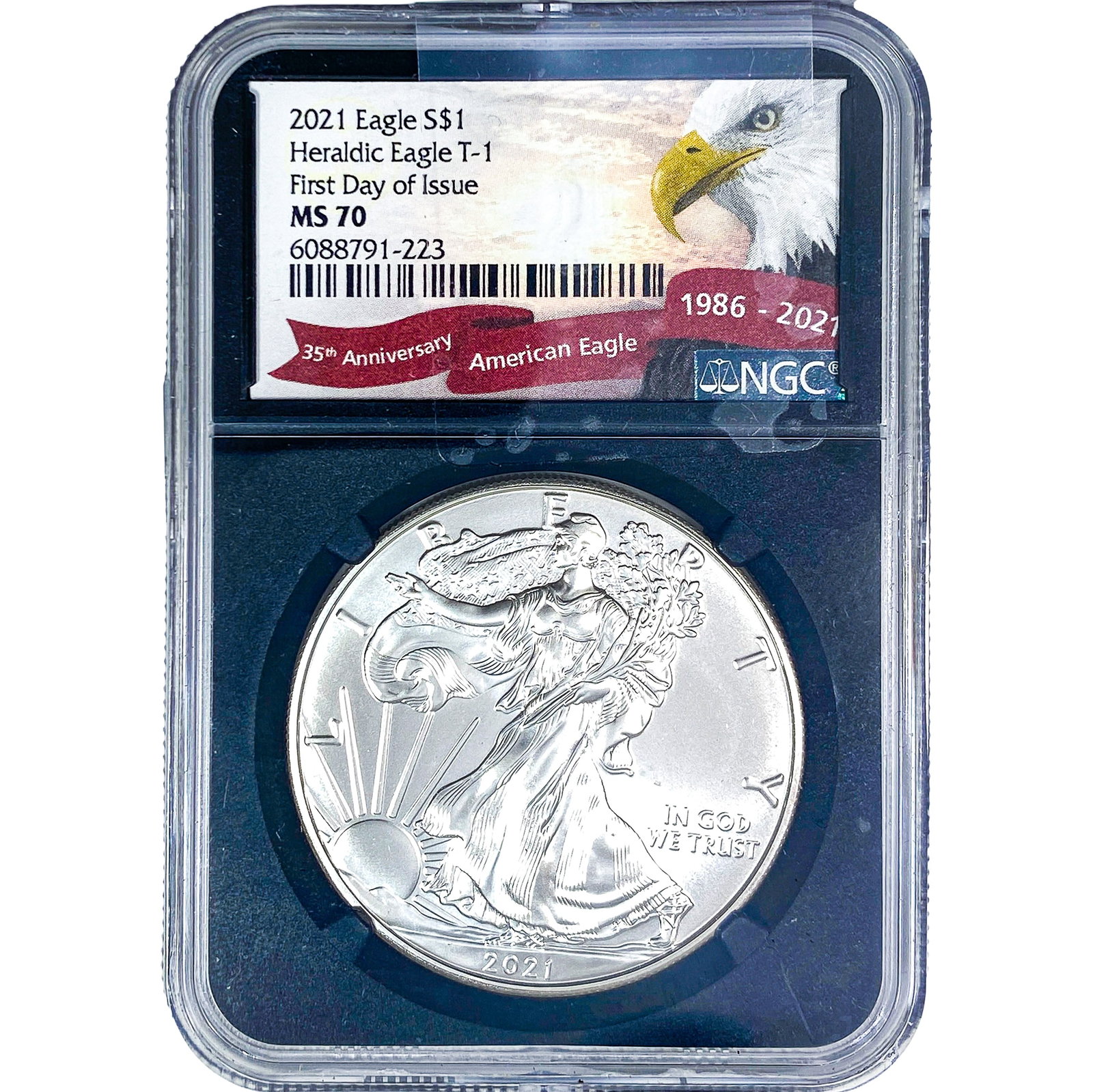 2021 Silver Eagle NGC MS70 T-1 (1 of 2)