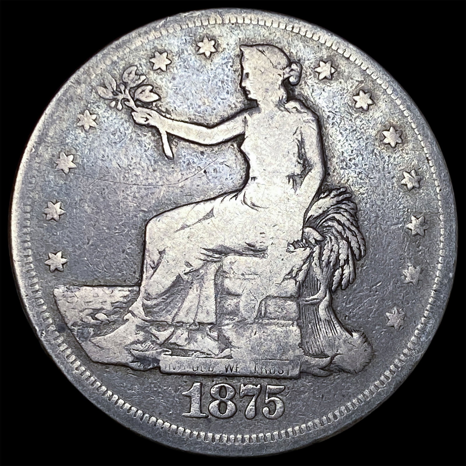 1875-CC Silver Trade Dollar LIGHTLY CIRCULATED: 1875-CC Silver Trade Dollar LIGHTLY CIRCULATED