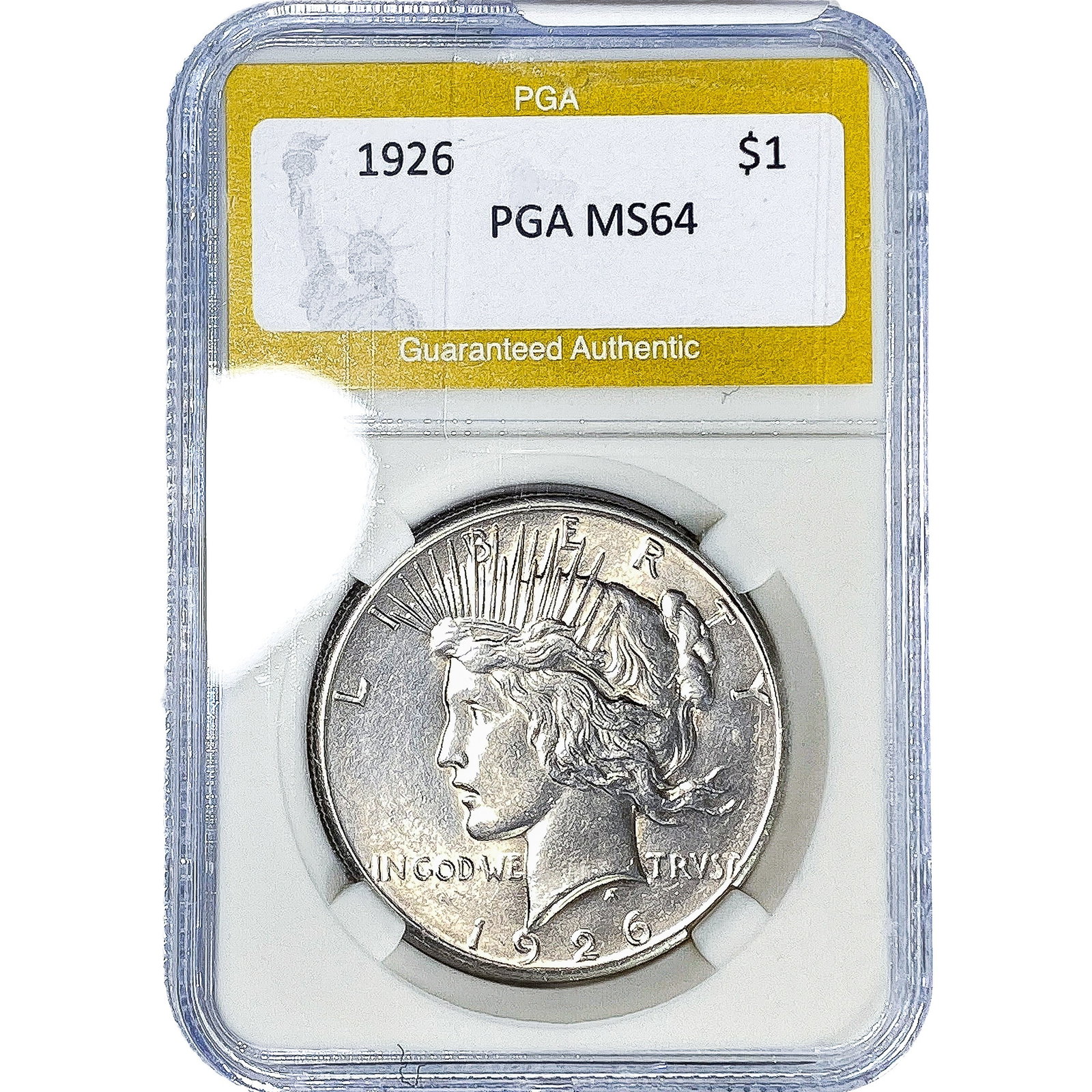 1926 Silver Peace Dollar PGA MS64: 1926 Silver Peace Dollar PGA MS64