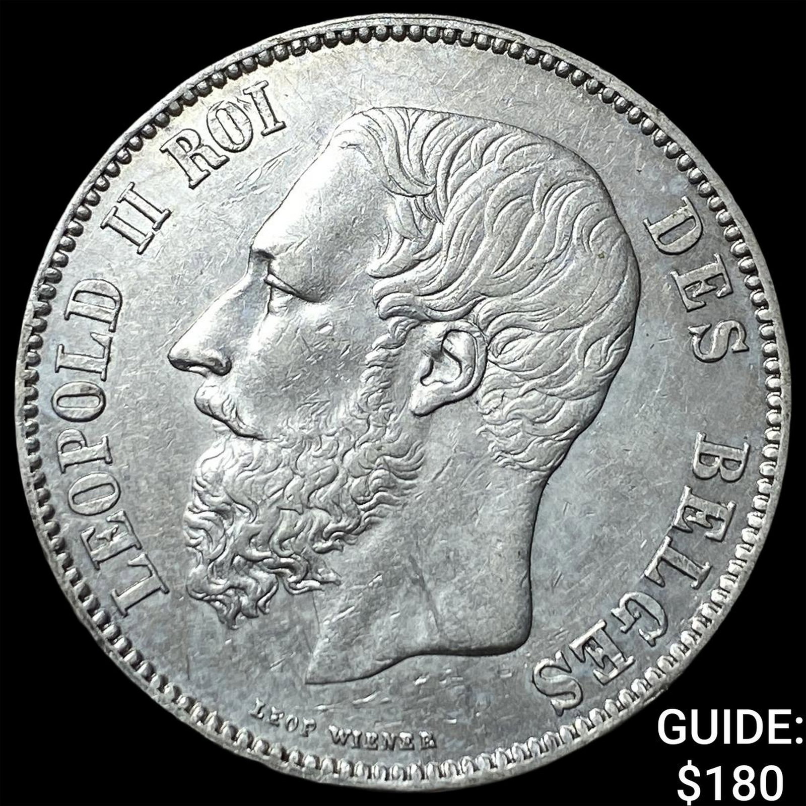 1868 Belgium Silver 5 Francs (1 of 2)