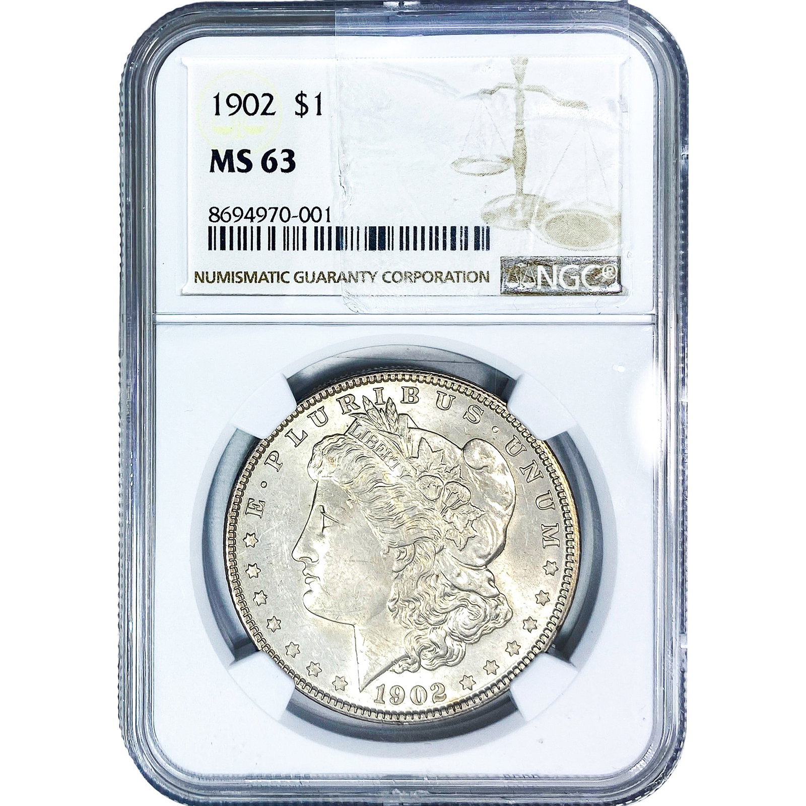1902 Morgan Silver Dollar NGC MS63: 1902 Morgan Silver Dollar NGC MS63