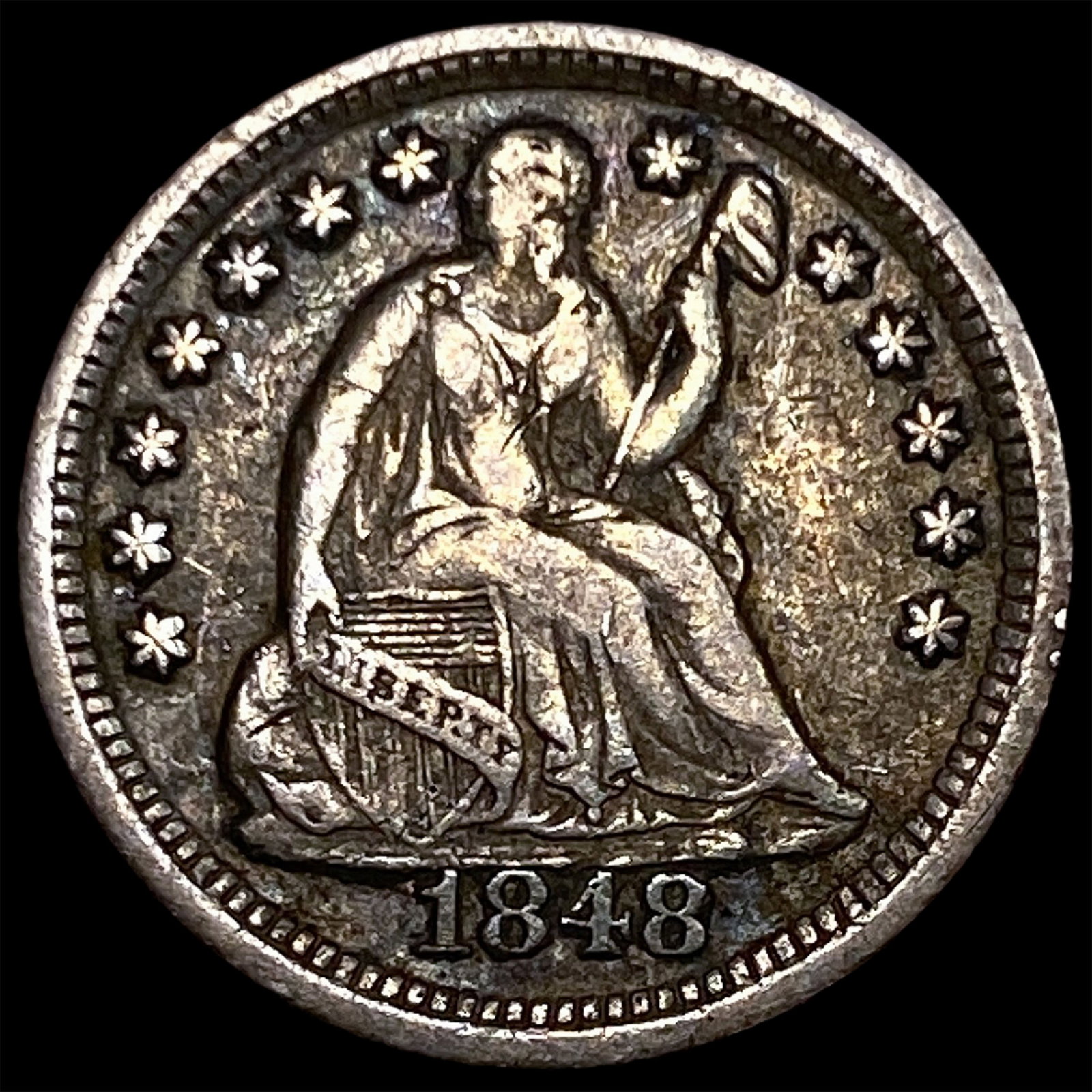 1848-O Silver Half Dime NEARLY UNCIRCULATED: 1848-O Silver Half Dime NEARLY UNCIRCULATED