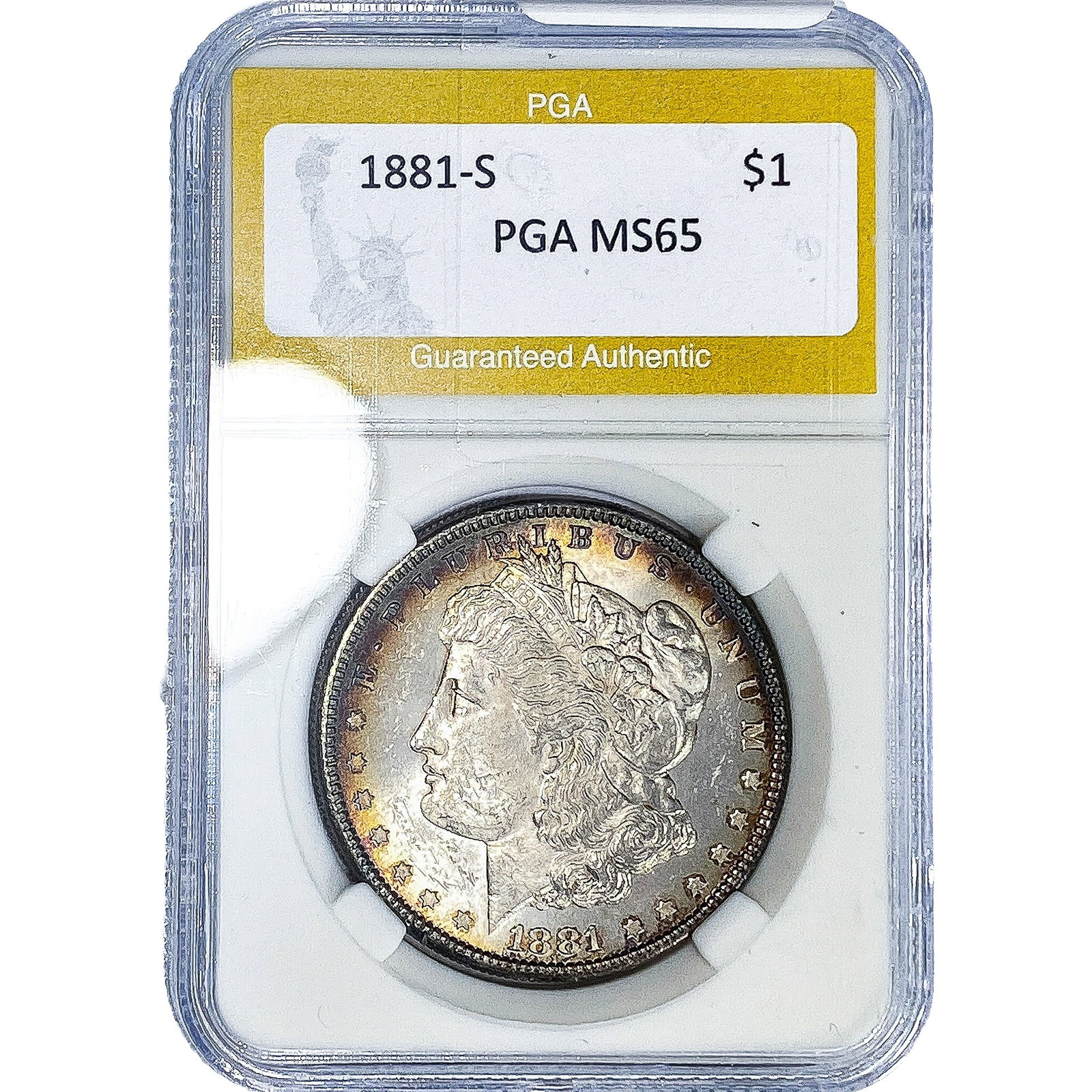 1881-S Morgan Silver Dollar PGA MS65: 1881-S Morgan Silver Dollar PGA MS65