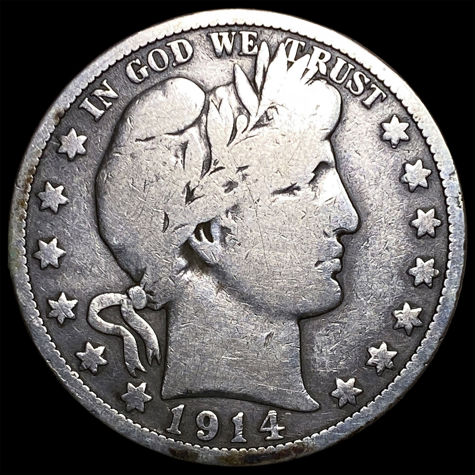 1914 Barber Half Dollar NICELY CIRCULATED: 1914 Barber Half Dollar NICELY CIRCULATED