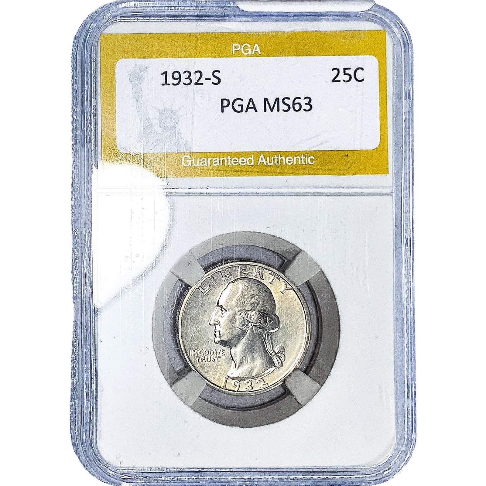1932-S Washington Silver Quarter PGA MS63: 1932-S Washington Silver Quarter PGA MS63