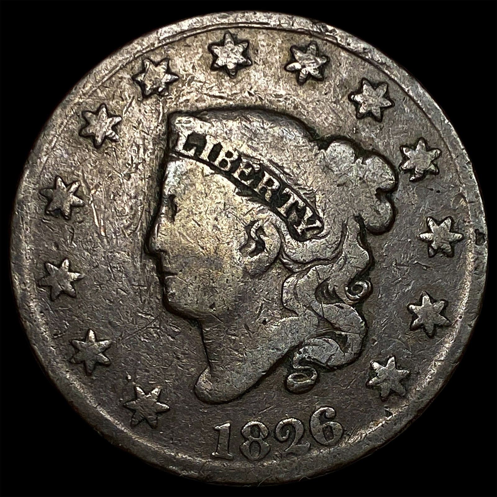 1826 Coronet Head Large Cent NICELY CIRCULATED: 1826 Coronet Head Large Cent NICELY CIRCULATED