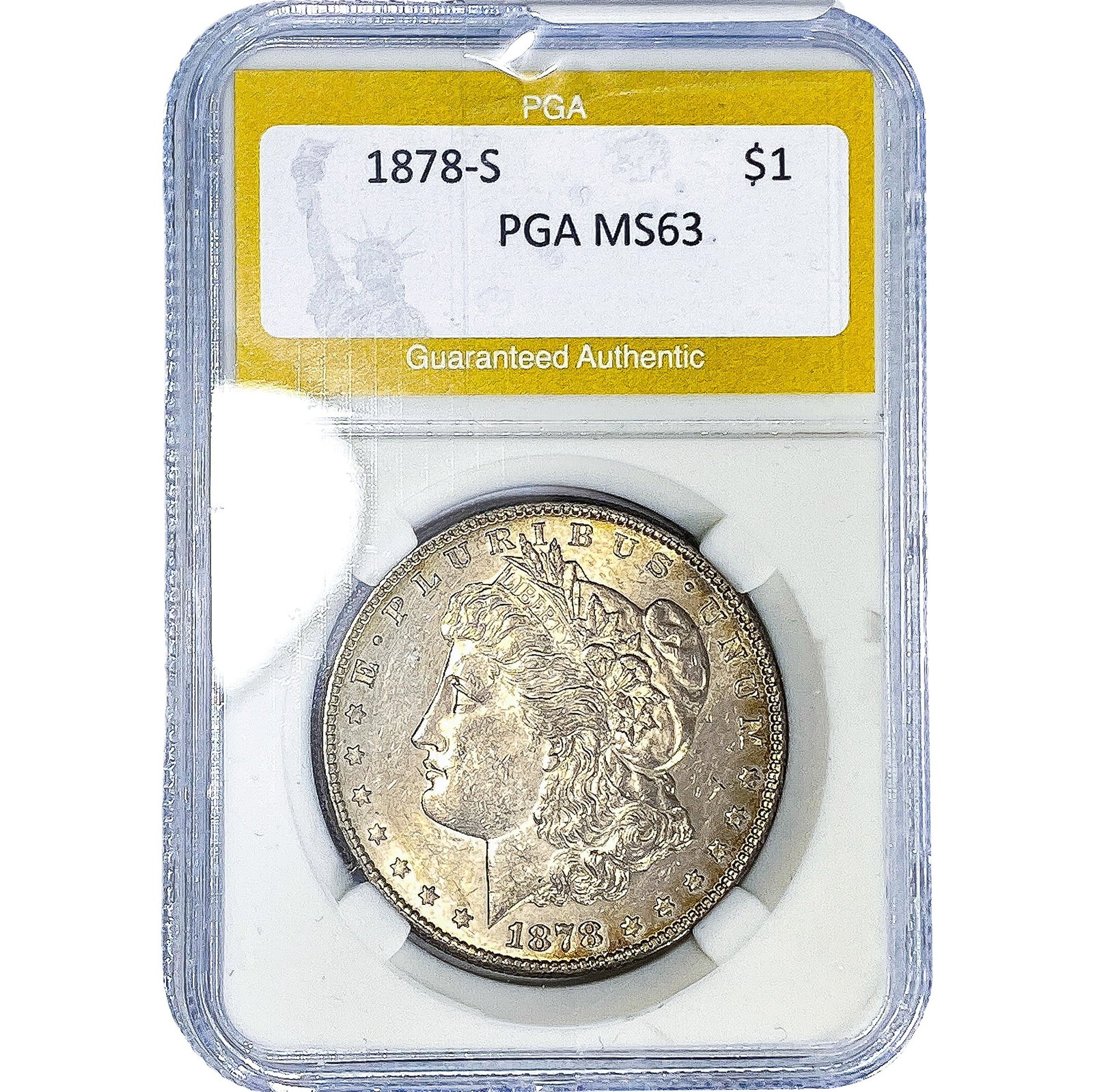 1878-S Morgan Silver Dollar PGA MS63: 1878-S Morgan Silver Dollar PGA MS63