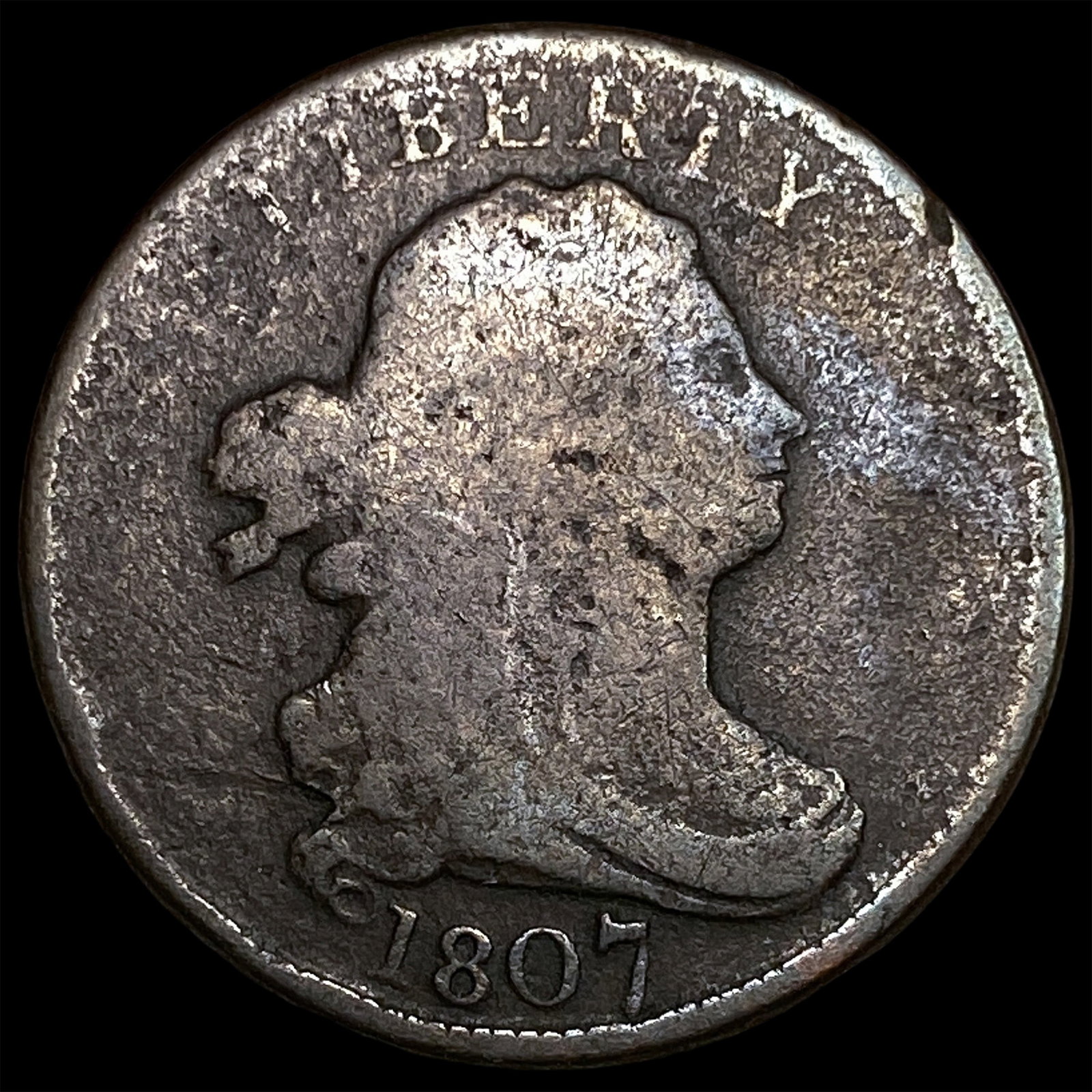 1807 Copper Half Cent NICELY CIRCULATED (1 of 2)