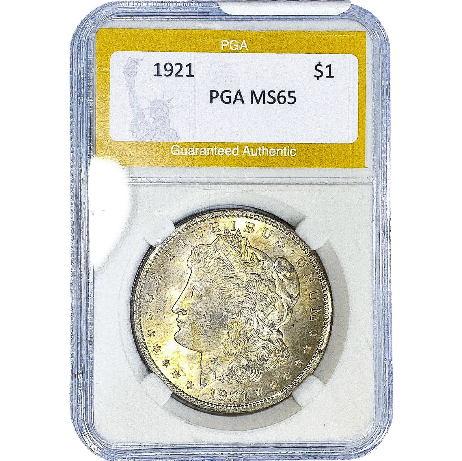 1921 Morgan Silver Dollar PGA MS65: 1921 Morgan Silver Dollar PGA MS65