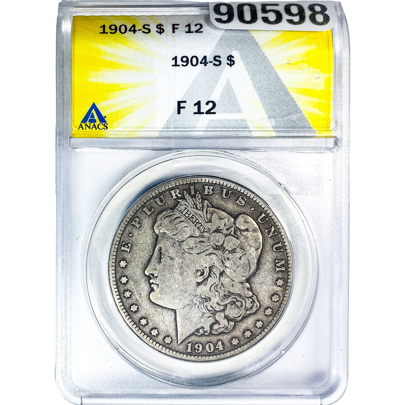 1904-S Morgan Silver Dollar ANACS F12: 1904-S Morgan Silver Dollar ANACS F12