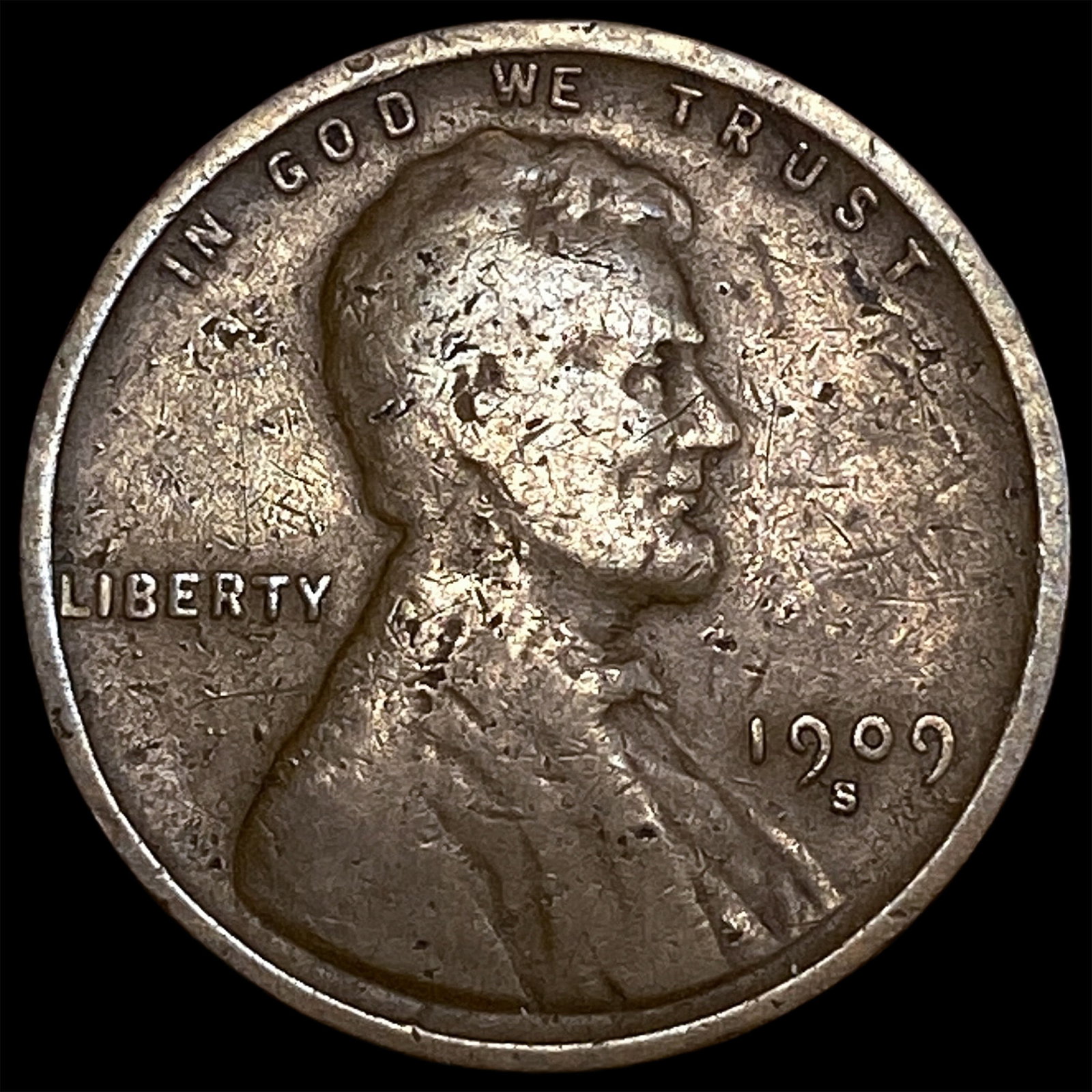 1909-S Lincoln Wheat Cent LIGHTLY CIRCULATED (1 of 2)