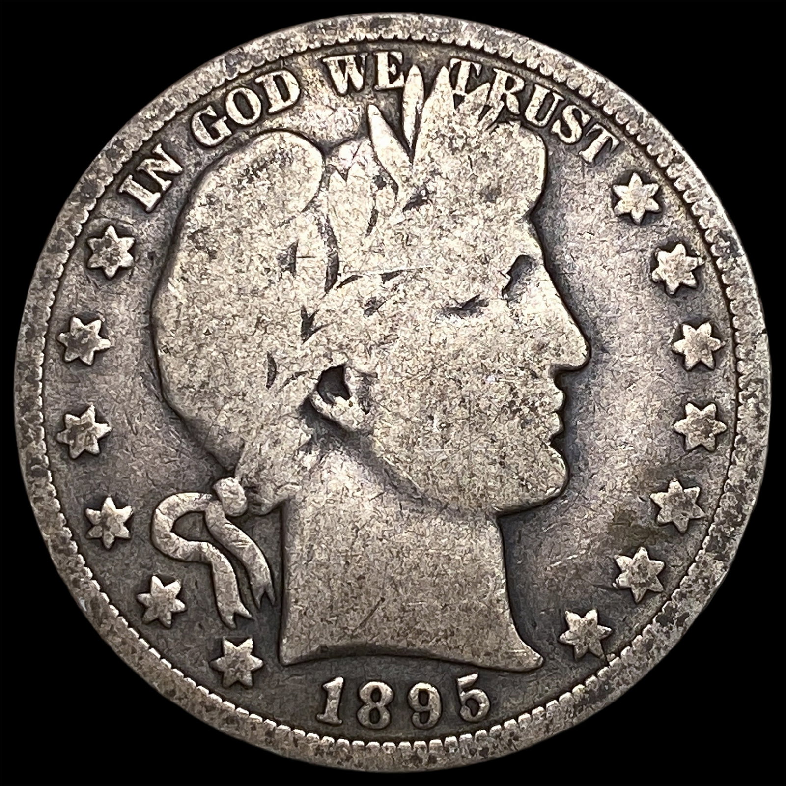 1895-O Silver Barber Half Dollar NICELY CIRCULATED: 1895-O Silver Barber Half Dollar NICELY CIRCULATED