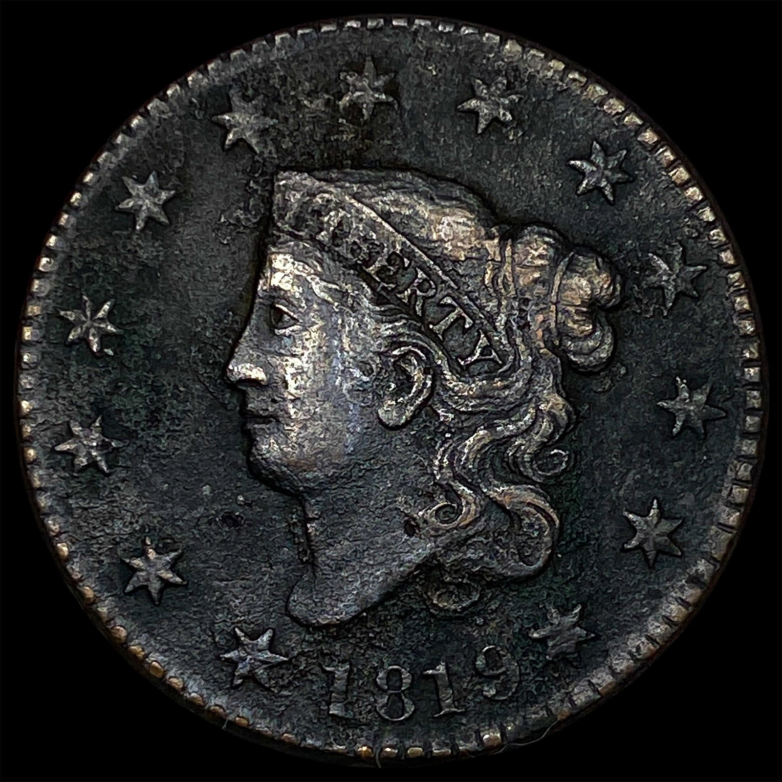 1819 Large Cent LIGHTLY CIRCULATED: 1819 Large Cent LIGHTLY CIRCULATED