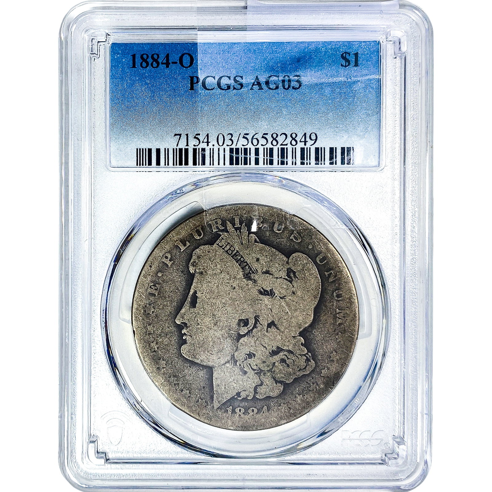 1884-O Morgan Silver Dollar PCGS AG03: 1884-O Morgan Silver Dollar PCGS AG03