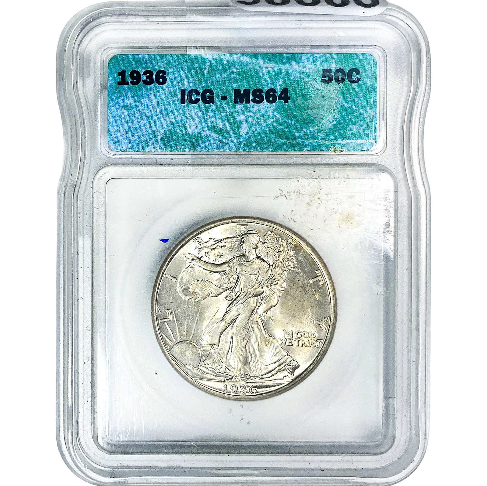 1936 Walking Liberty Half Dollar ICG MS64: 1936 Walking Liberty Half Dollar ICG MS64