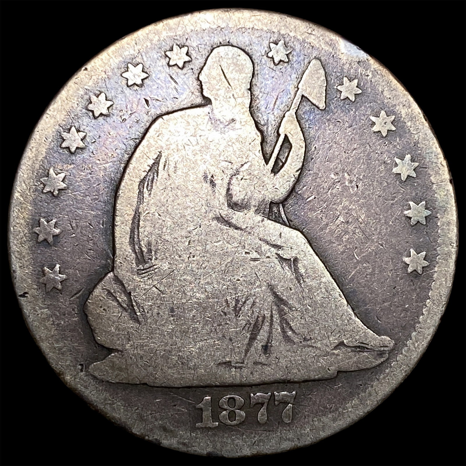 1877-CC Silver Half Dollar NICELY CIRCULATED: 1877-CC Silver Half Dollar NICELY CIRCULATED