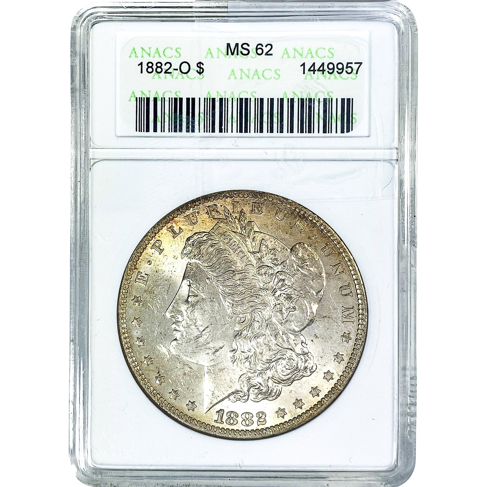 1882-O Morgan Silver Dollar ANACS MS62: 1882-O Morgan Silver Dollar ANACS MS62