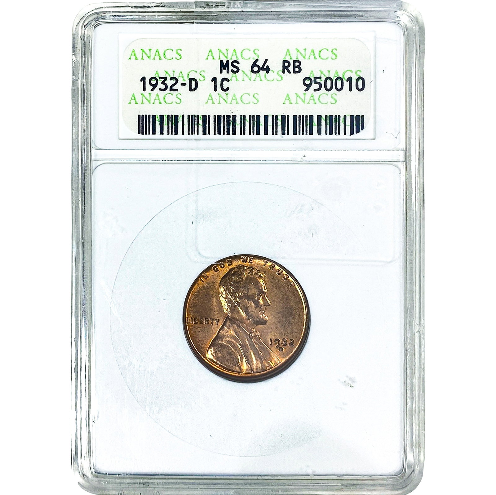 1932-D Wheat Cent ANACS MS64 RB (1 of 2)