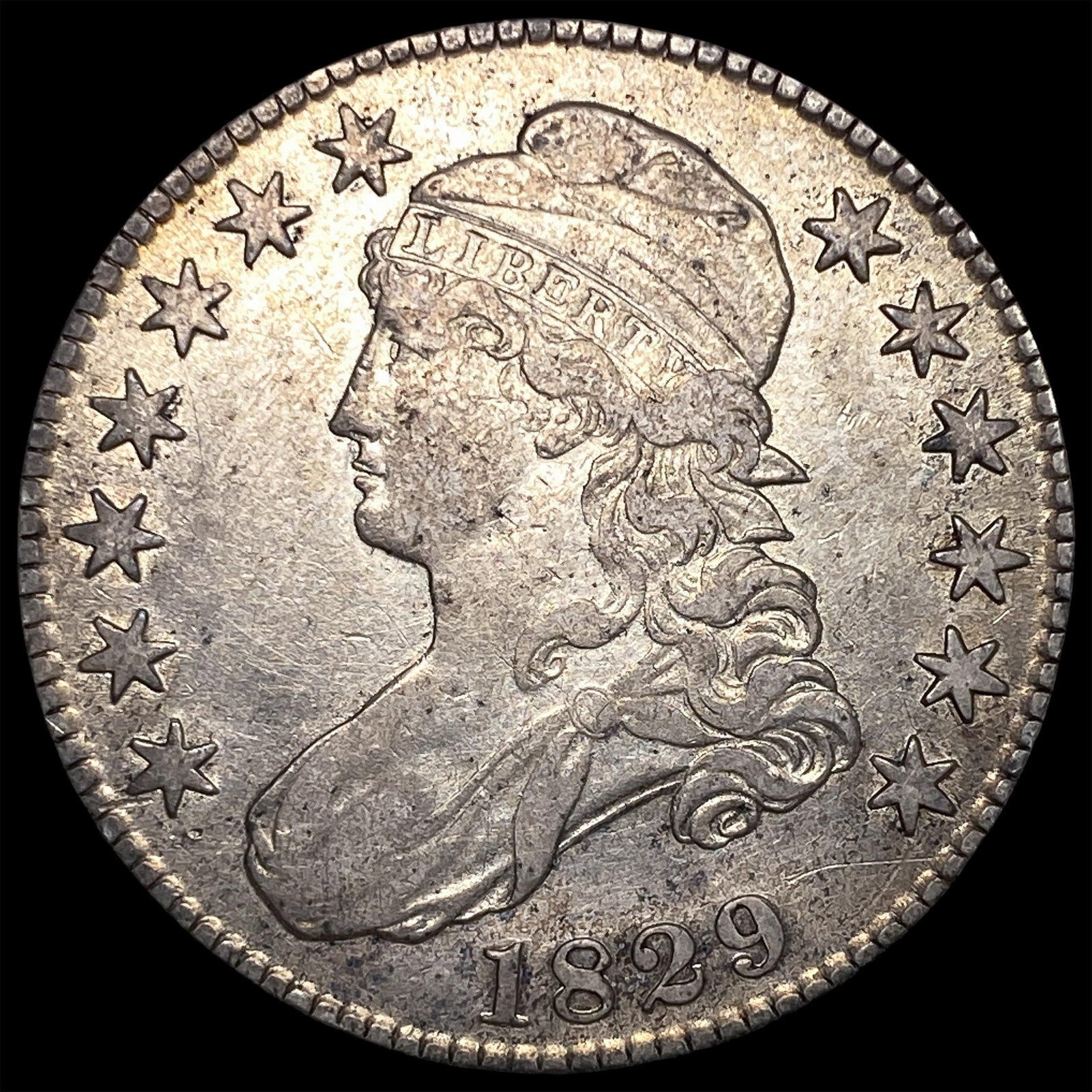 1829 Capped Bust Half Dollar NEARLY UNCIRCULATED (1 of 2)