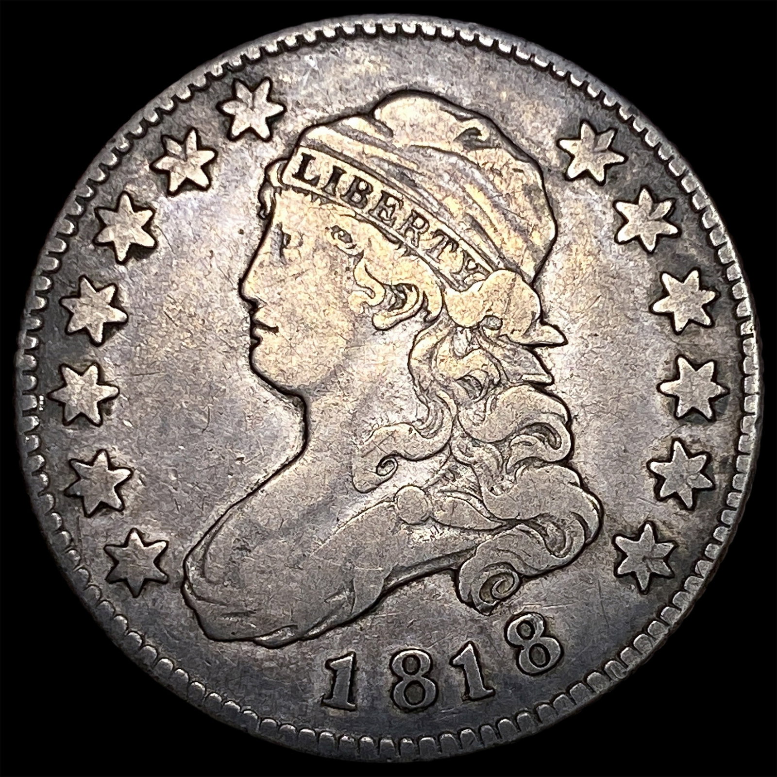1818 Capped Bust Silver Quarter LIGHTLY CIRCULATED: 1818 Capped Bust Silver Quarter LIGHTLY CIRCULATED