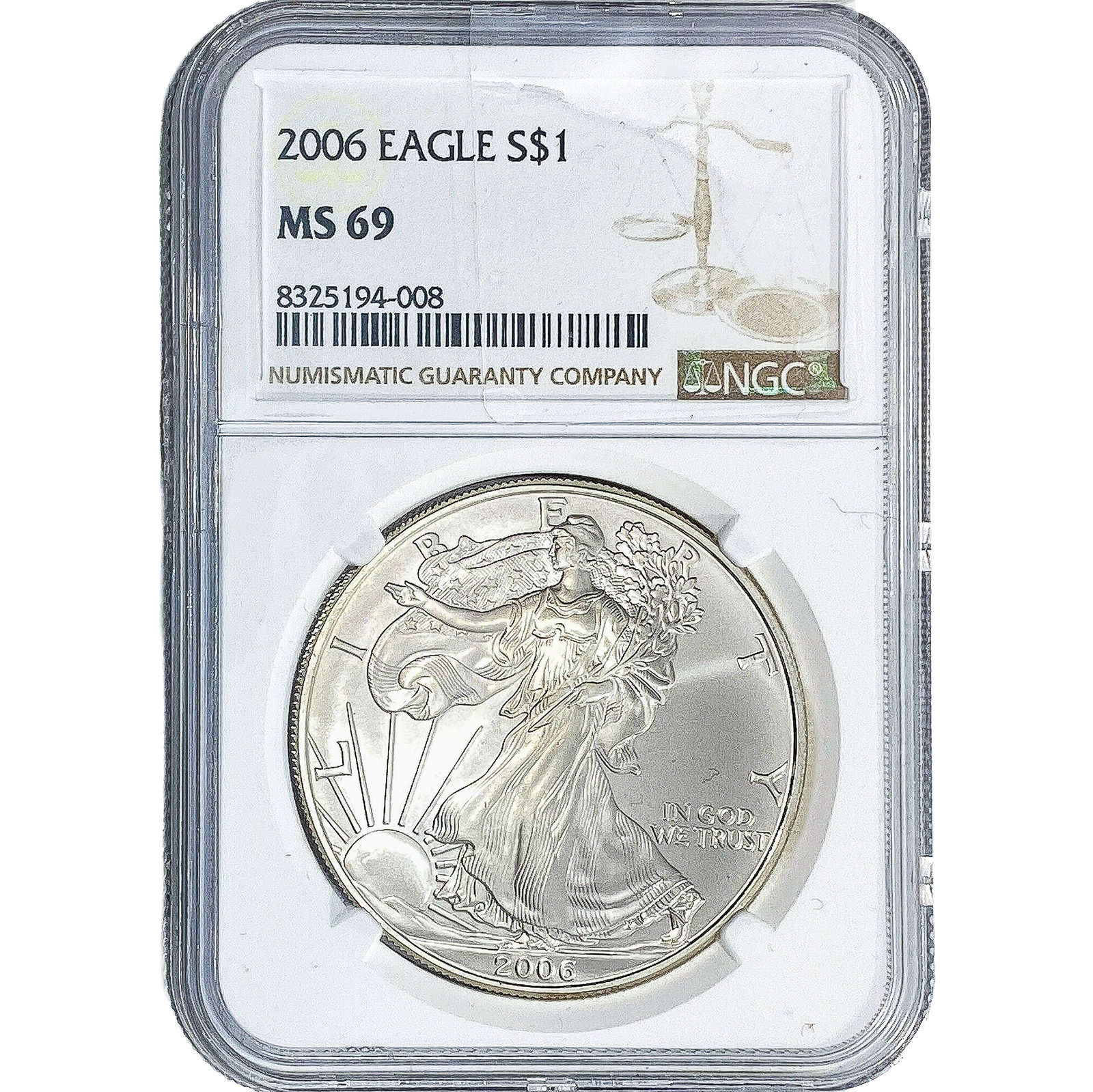 2006 Silver Eagle NGC MS69 (1 of 2)