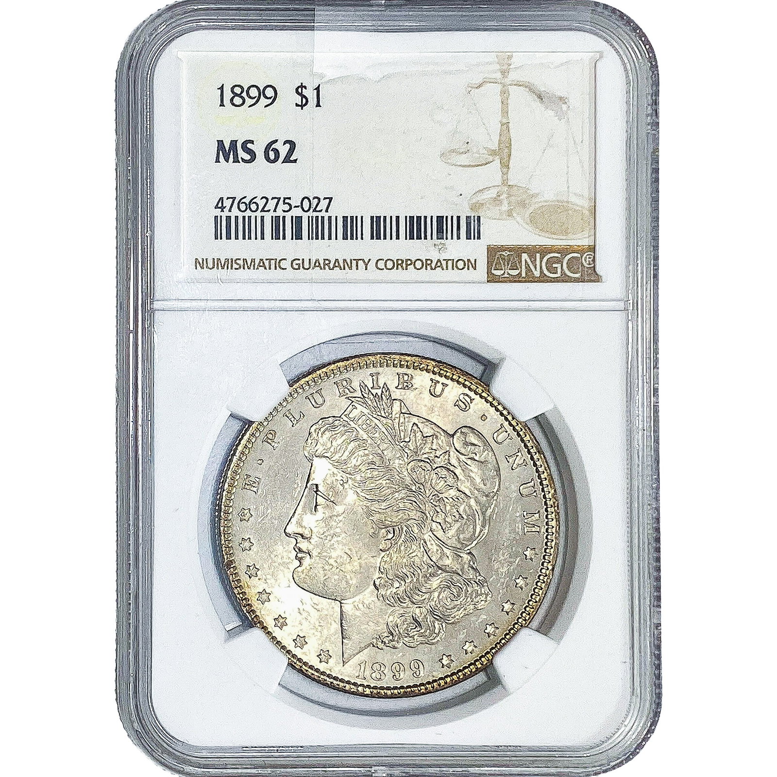 1899 Morgan Silver Dollar NGC MS62: 1899 Morgan Silver Dollar NGC MS62